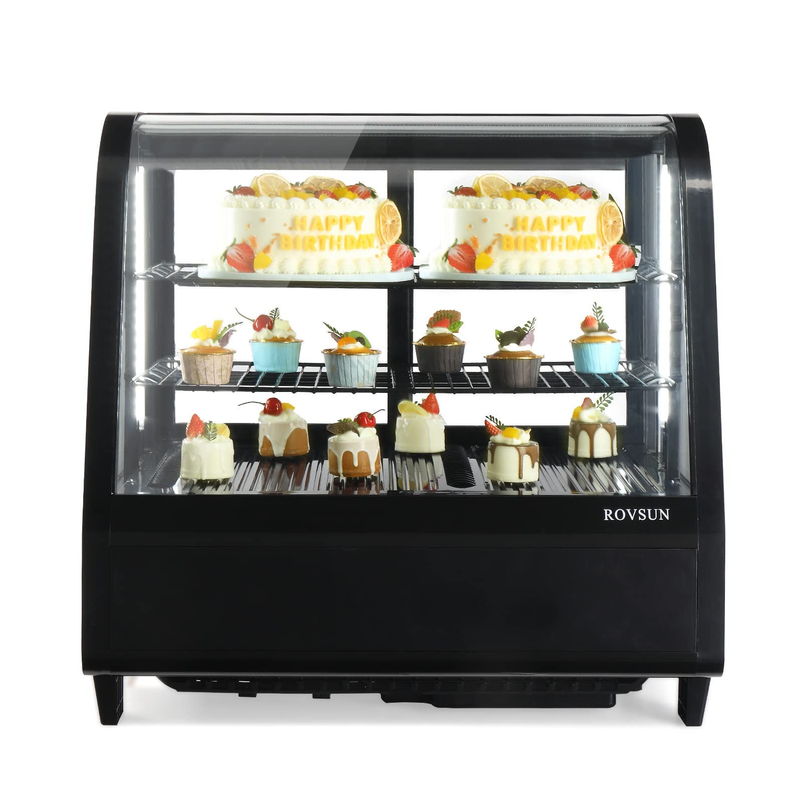 ROVSUN 3-Tier 15Inch 1000W 110V Commercial Food Warmer Display Countertop  with LED Lighting