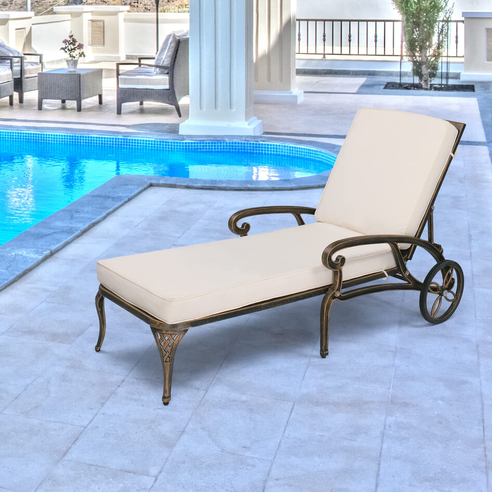 Bronze outdoor chaise lounge sale