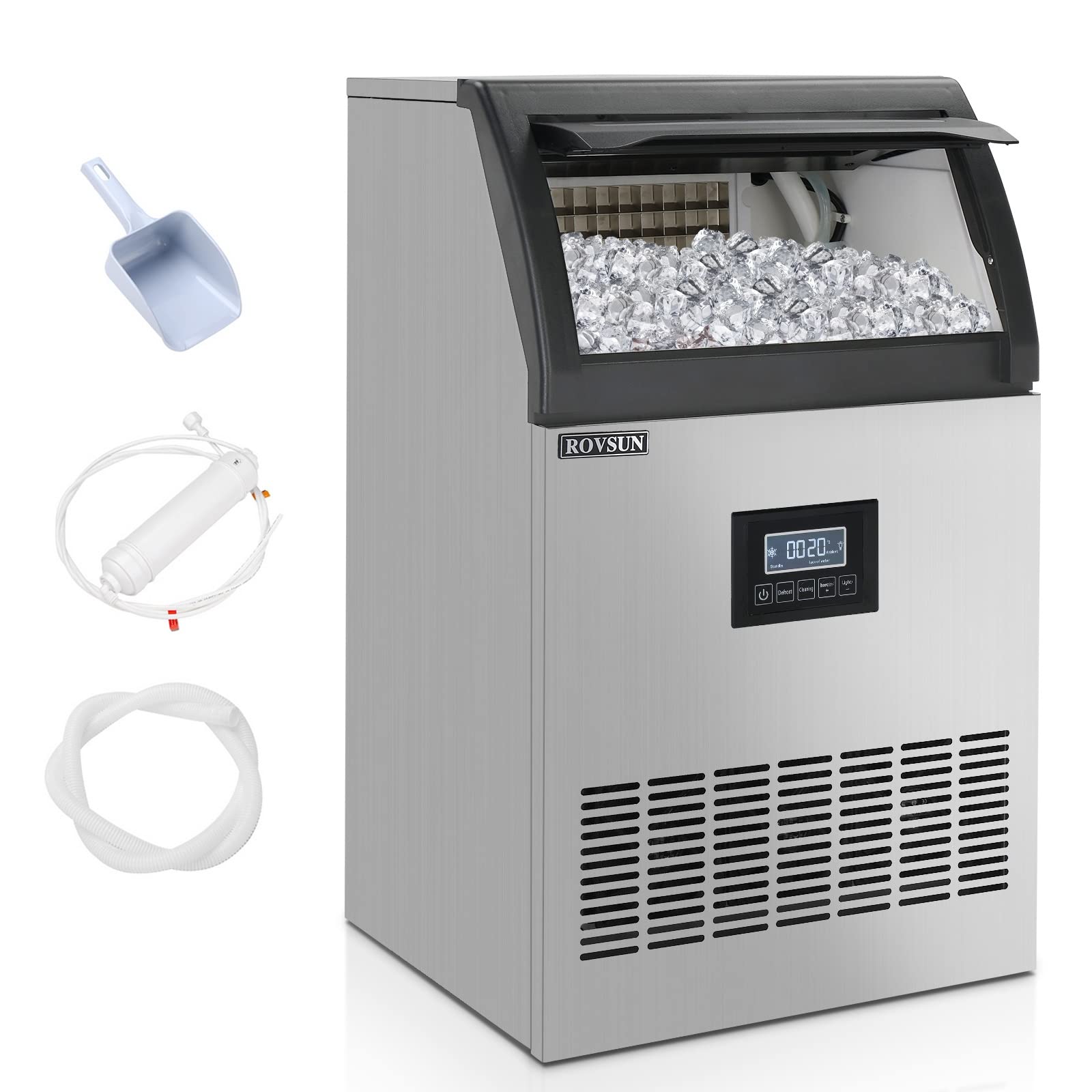 EUHOMY Commercial Under Counter Ice Maker Machine, 80 Lbs/Day Auto