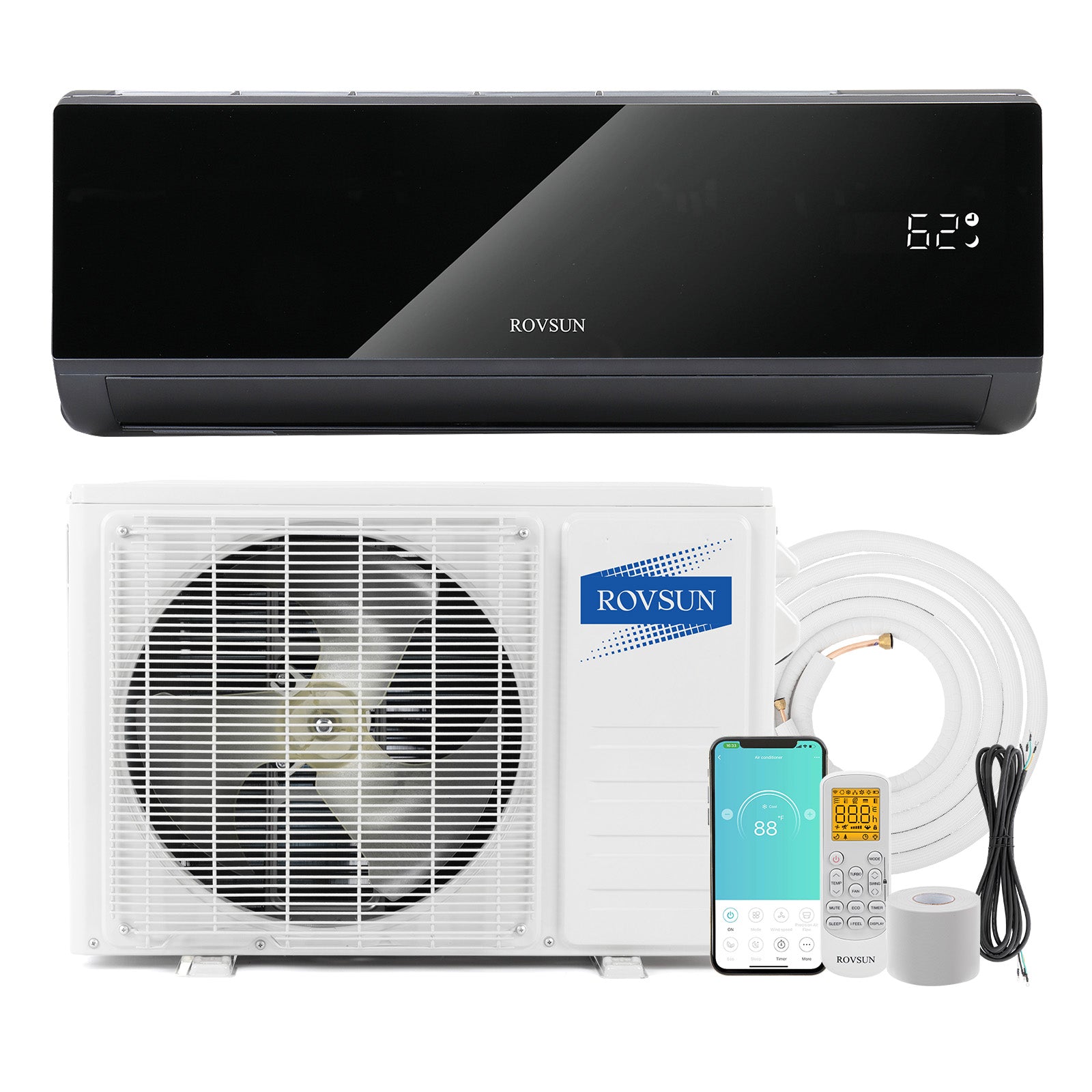 ROVSUN 9000BTU Wifi Enabled Mini Split Air Conditioner & Heater