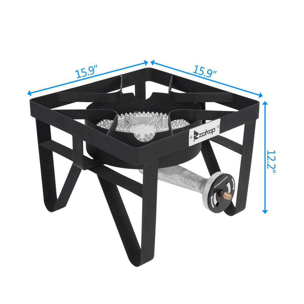 ROVSUN Single Burner 200,000 BTU Outdoor Propane Stove Square