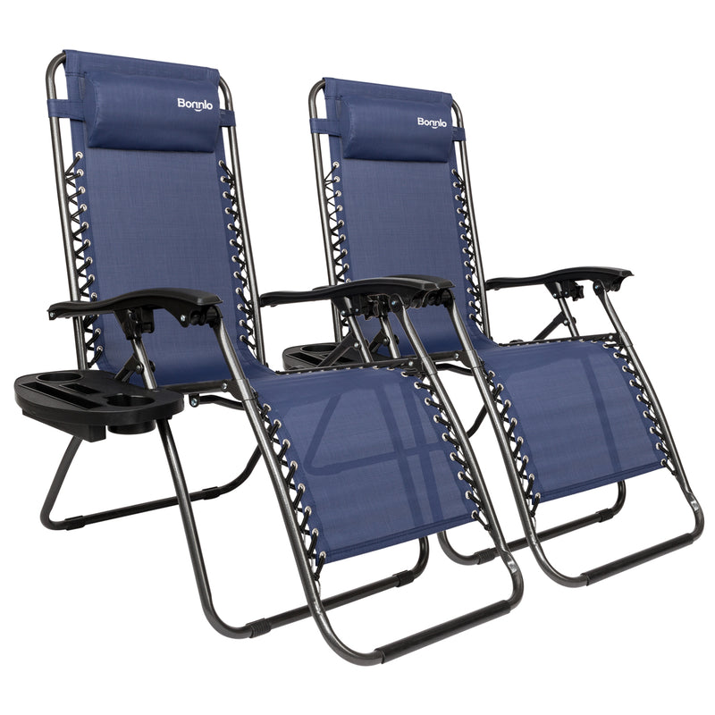 Outdoor Folding Zero Gravity Lounge Chair Blue