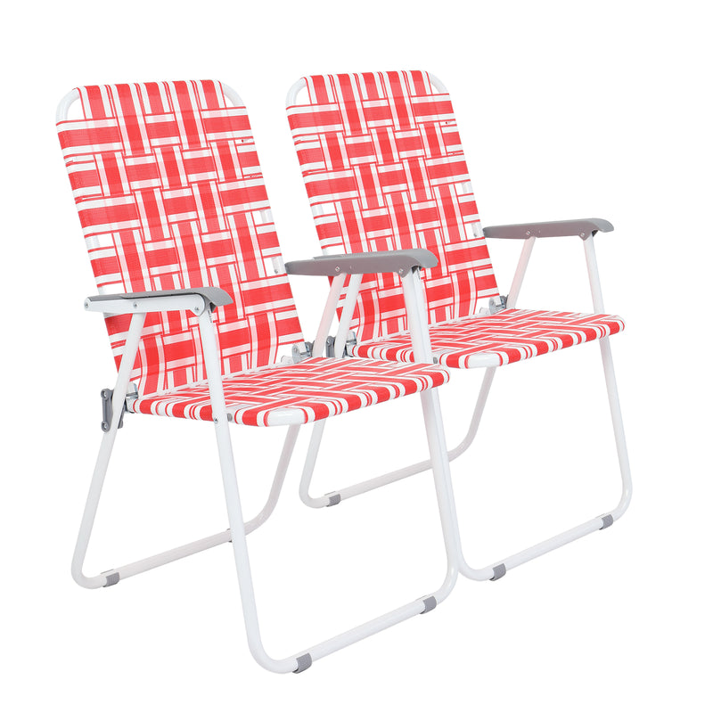 Portable Outdoor Folding Camping Beach Chair Set Red