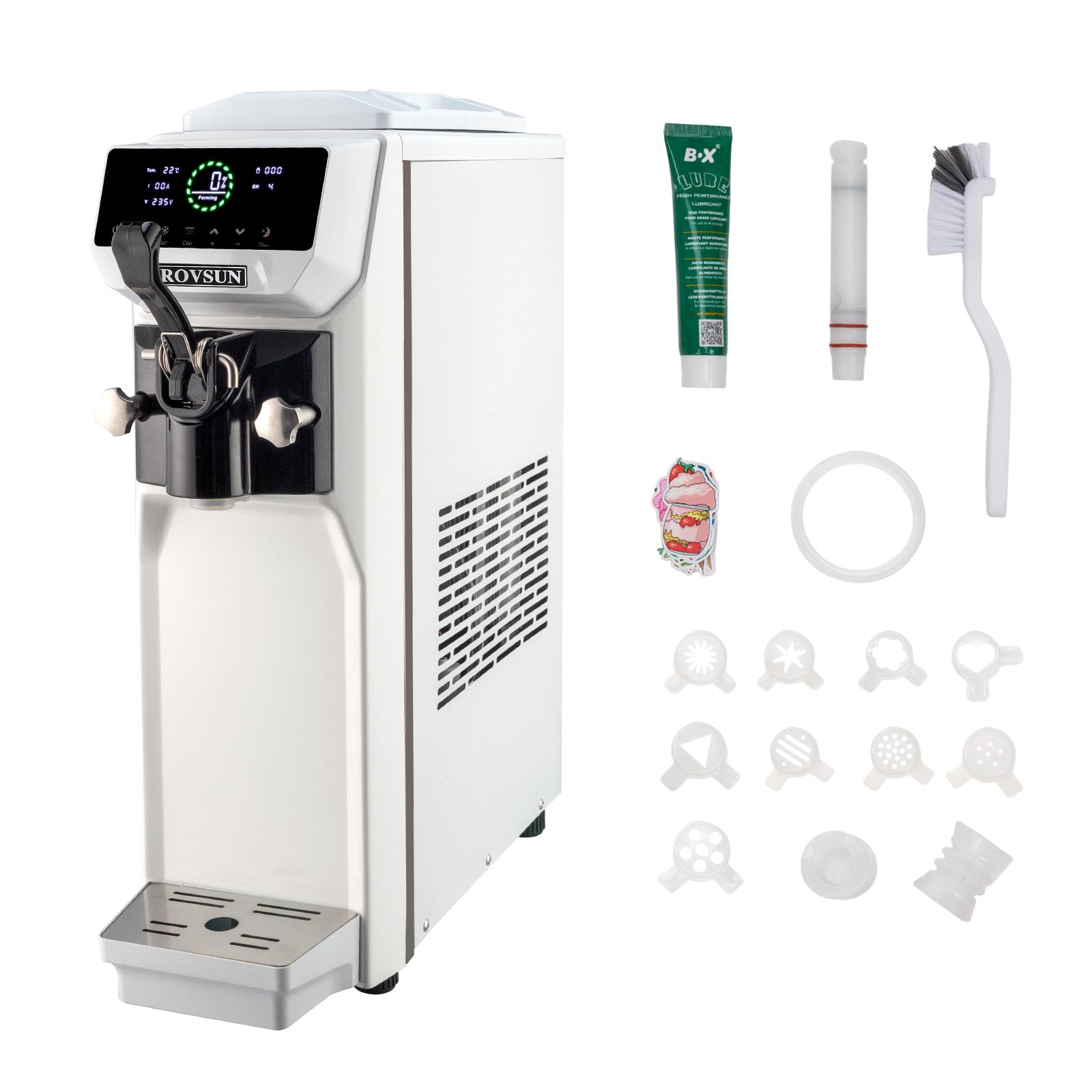 ROVSUN 4.2 Gal/H Soft Serve Ice Cream Machine with Pre-cooling