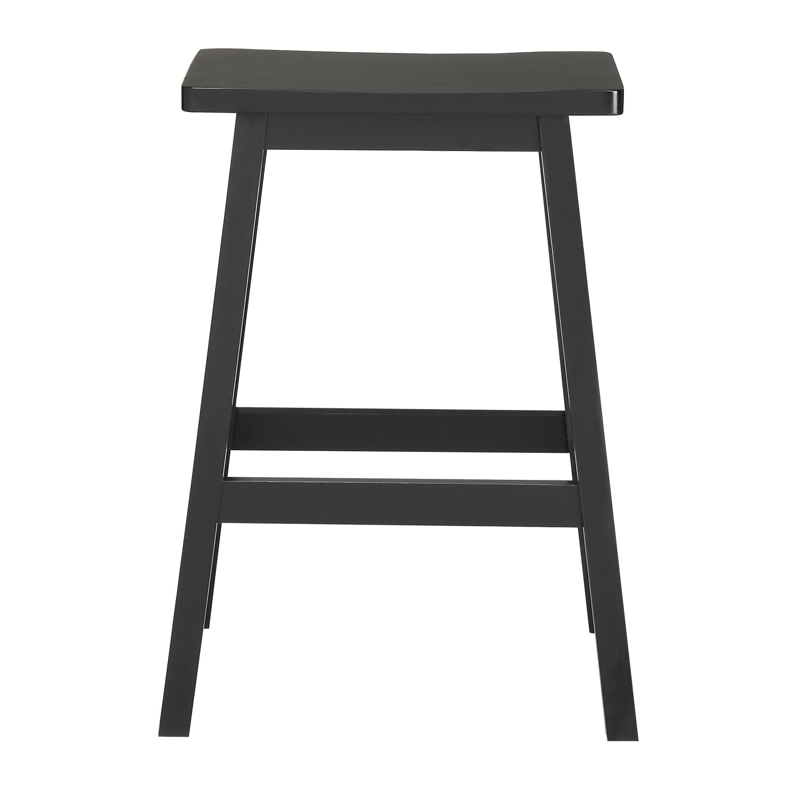 24 Inch Height Wood Saddle-Seat Counter Height Stool Black