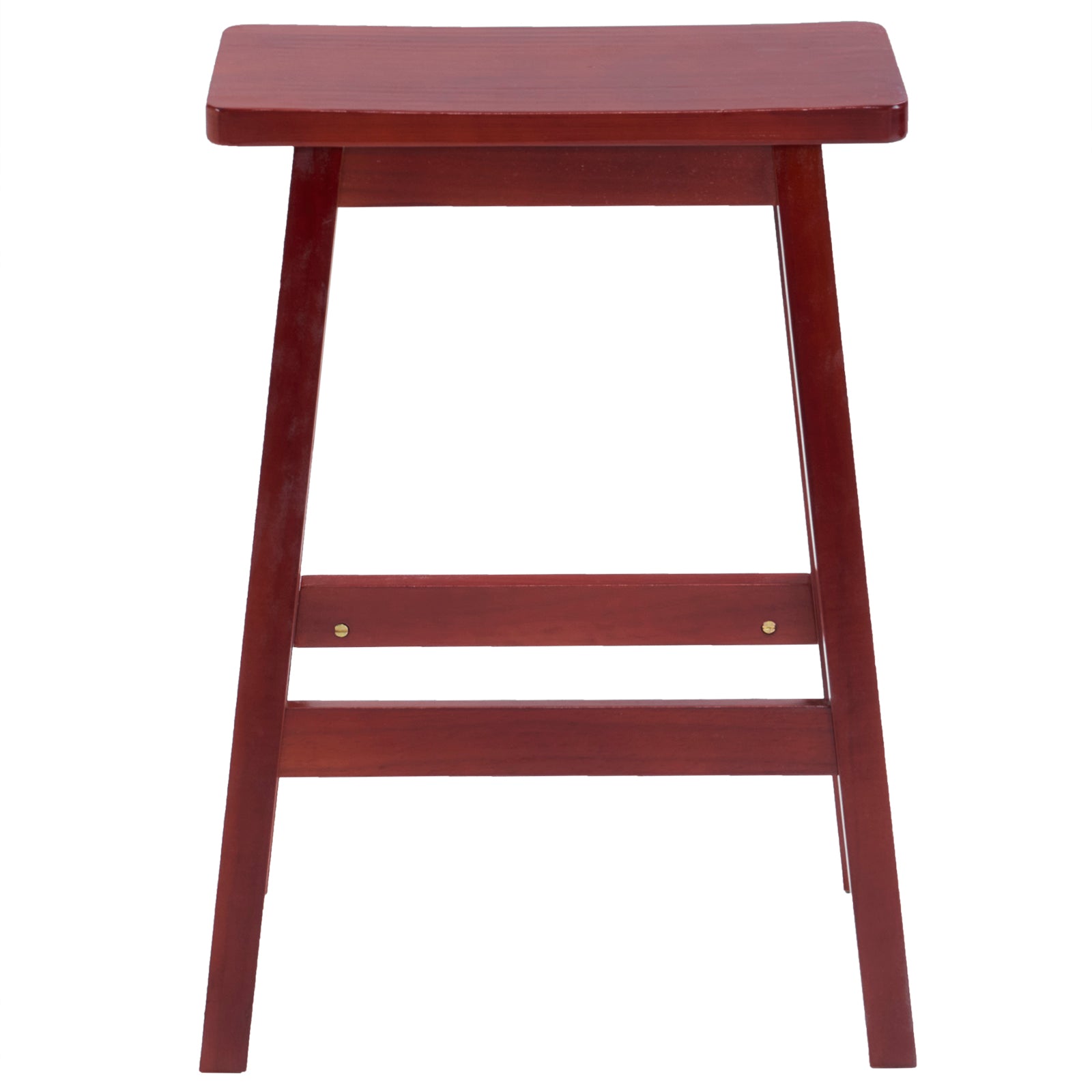 24 Inch Height Wood Saddle-Seat Counter Height Stool Brown