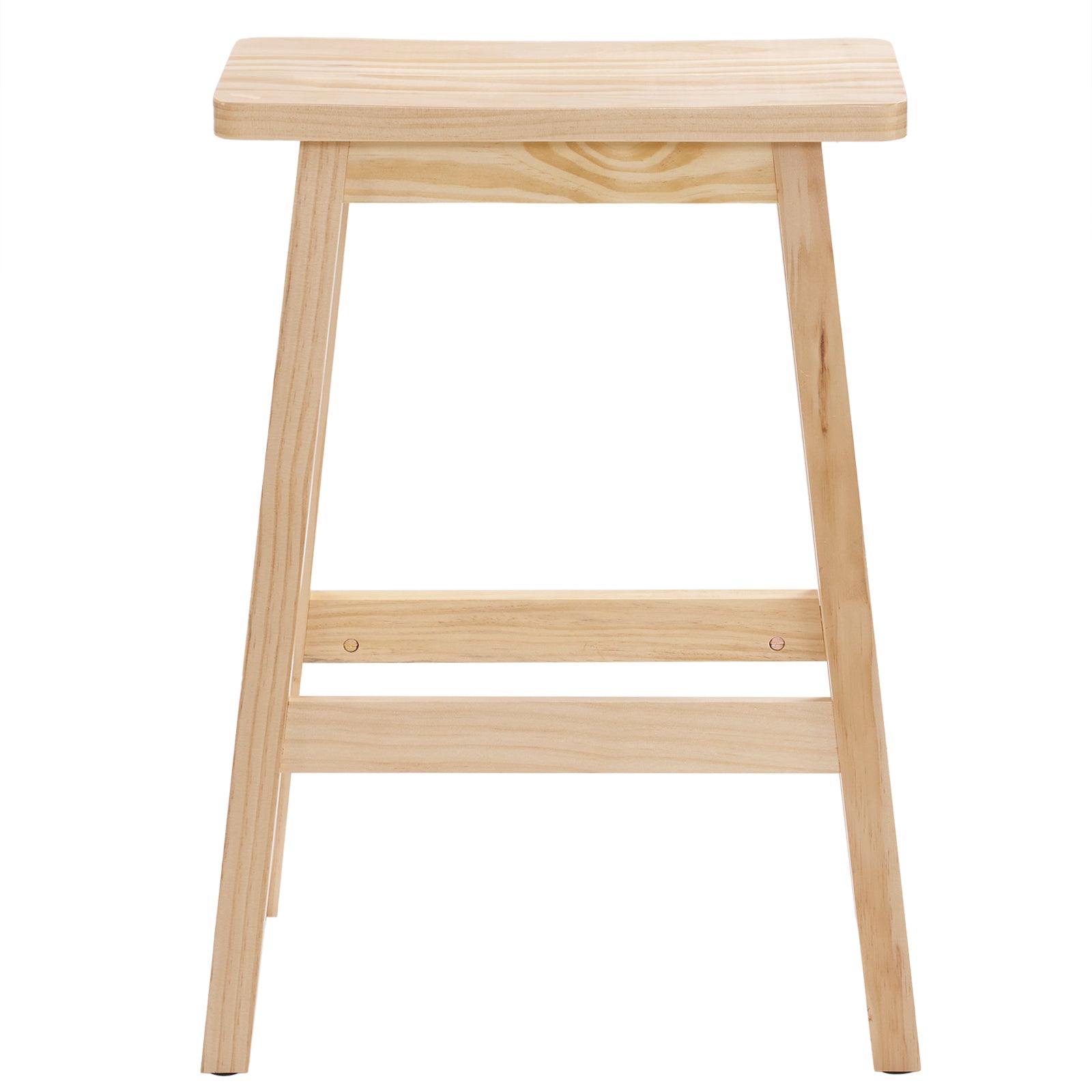 24 Inch Height Wood Saddle-Seat Counter Height Stool Natural