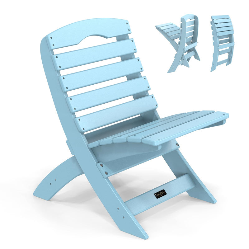 Portable Plastic Folding HDPE Adirondack Chair Blue