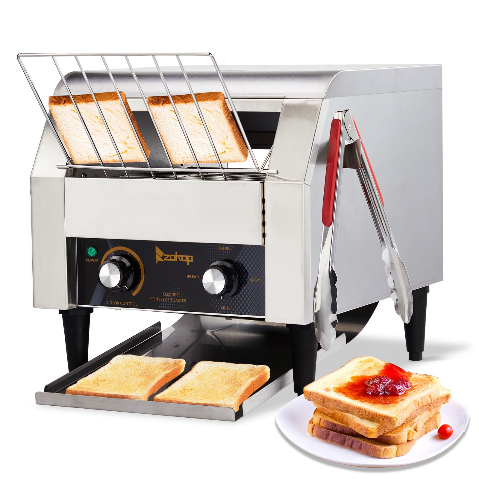 14.4" 1700W 110V Commercial Conveyor Toaster with 300 Slices/Hour