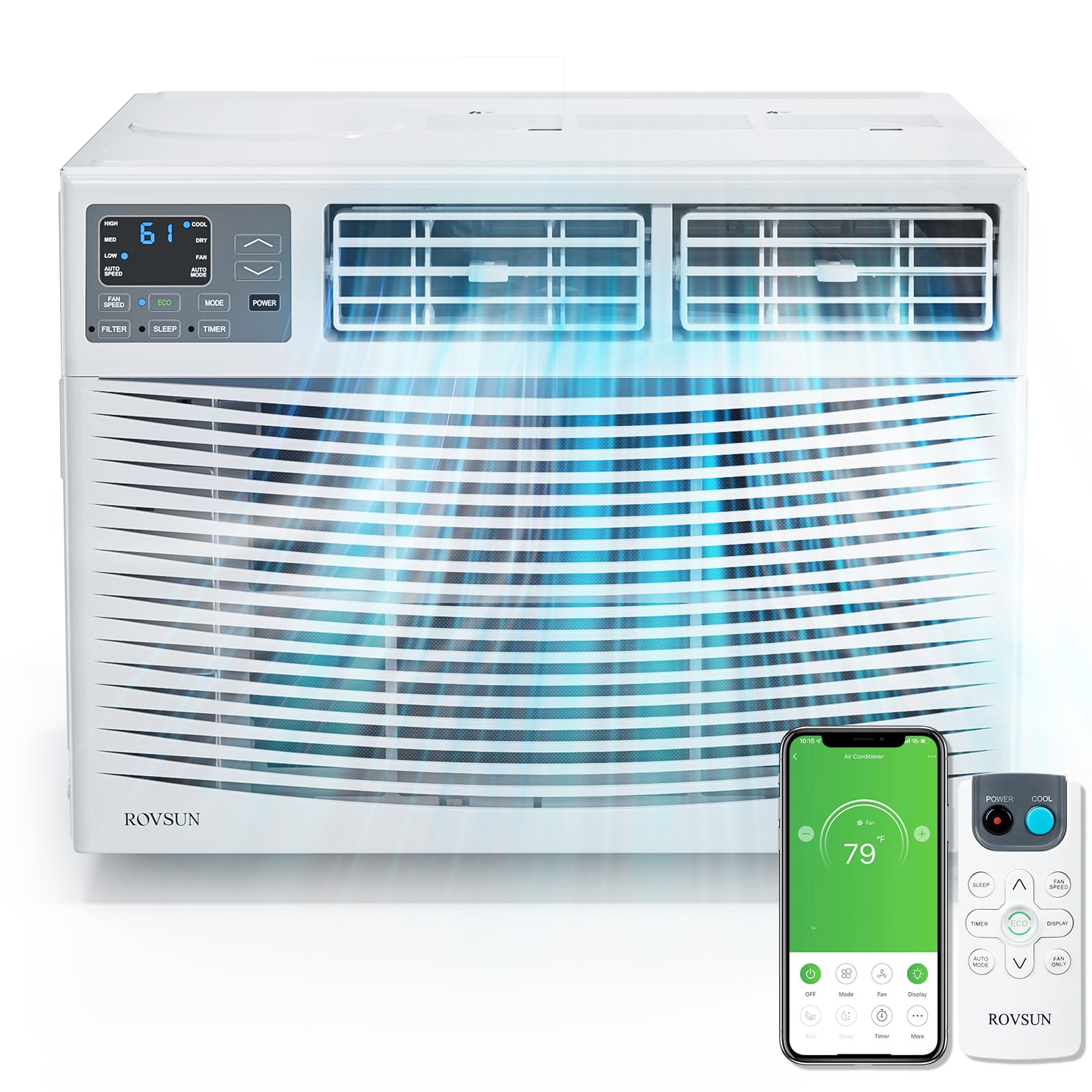 ROVSUN 14,000 BTU 115V Window Air Conditioner with Wifi/APP & Install Kit