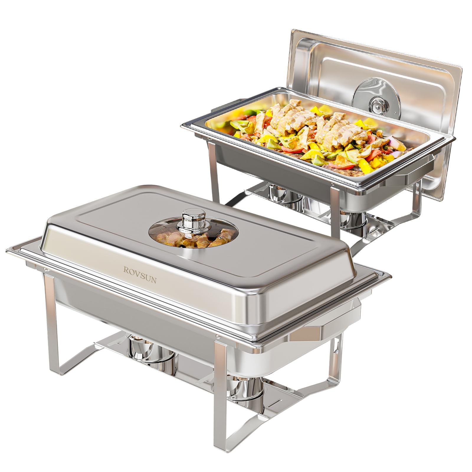 ROVSUN 8 QT Stainless Steel Rectangle Chafing Dish Buffet Set