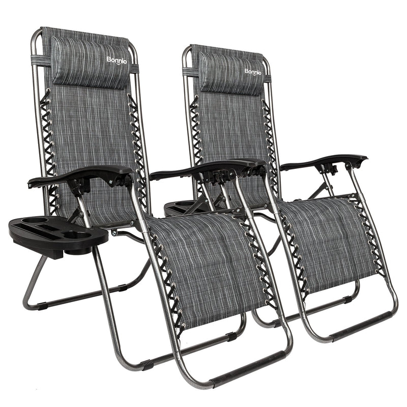 Outdoor Folding Zero Gravity Lounge Chair Grey