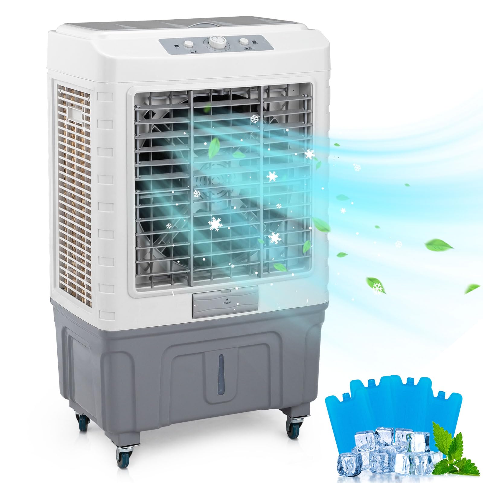 13.2 Gallon Portable Evaporative Air Cooler with Remote Control