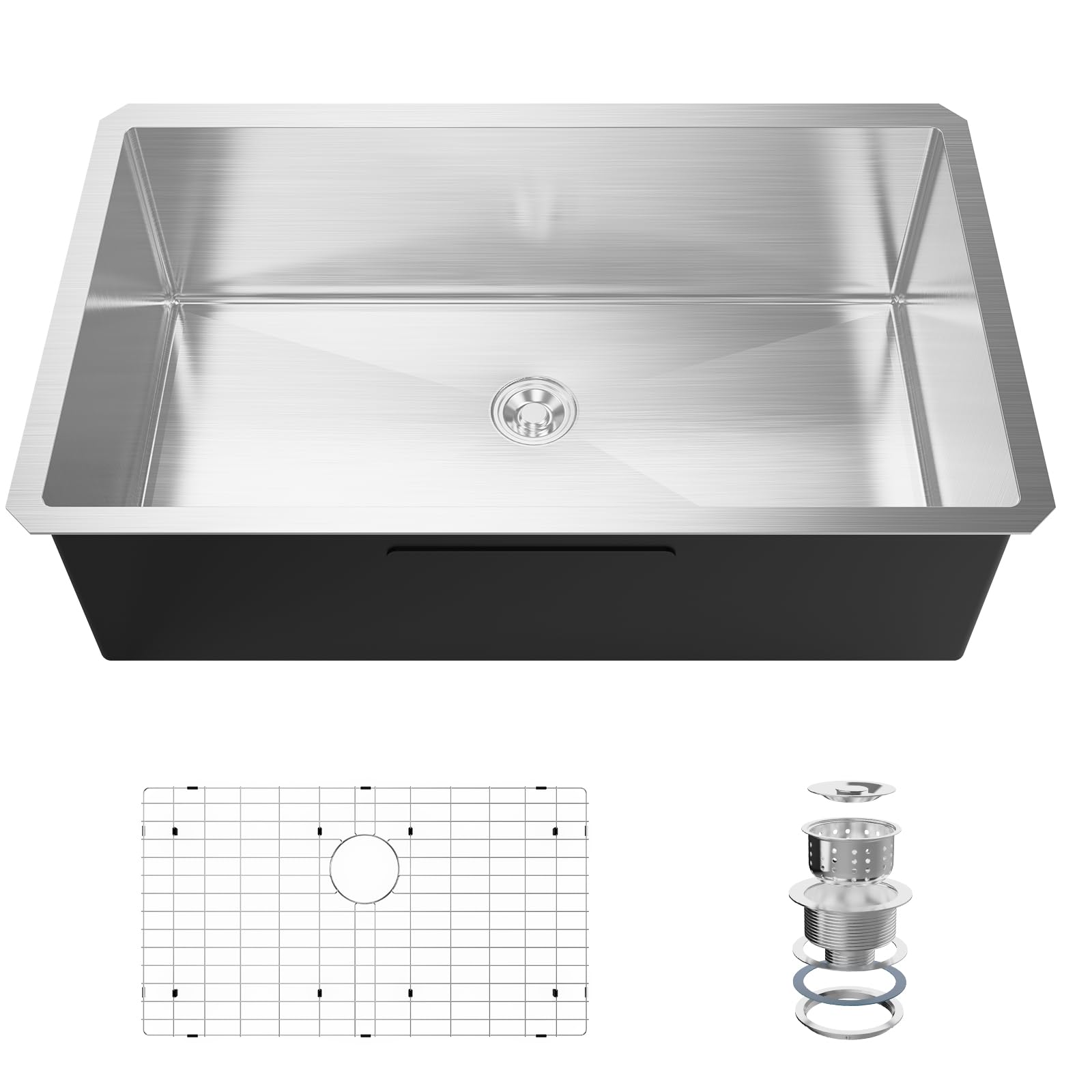 ROVSUN 32" X 19" Drop-in Stainless Steel Sink Kitchen with Protector