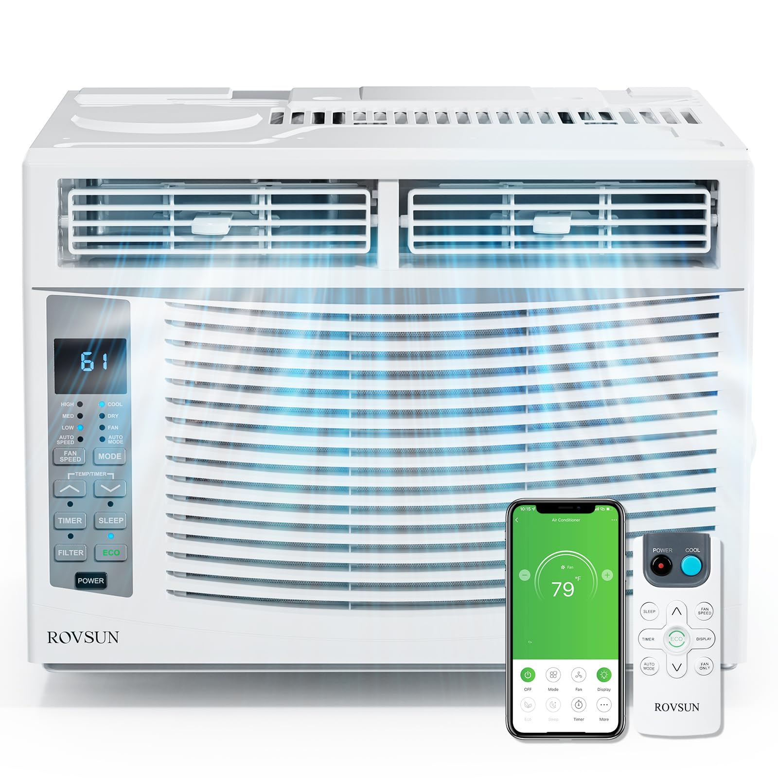 ROVSUN 6,000 BTU 115V Window Air Conditioner with Wifi/APP & Install Kit