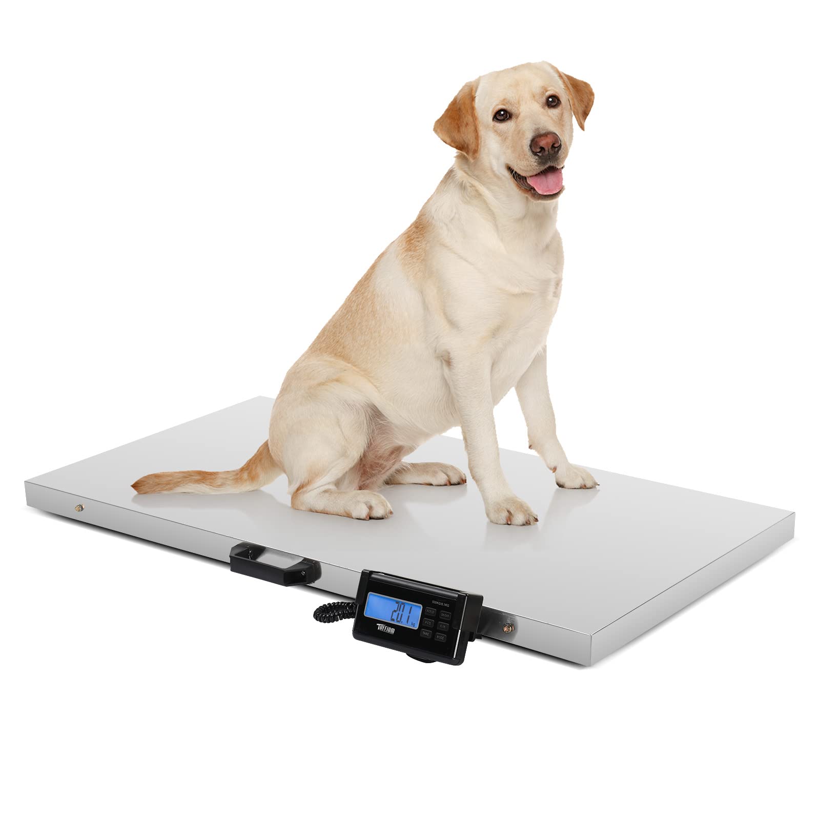 1100Lbs x 0.2Lbs Livestock Scale Electronic Platform Scale for Dog Goat Sheep Silver