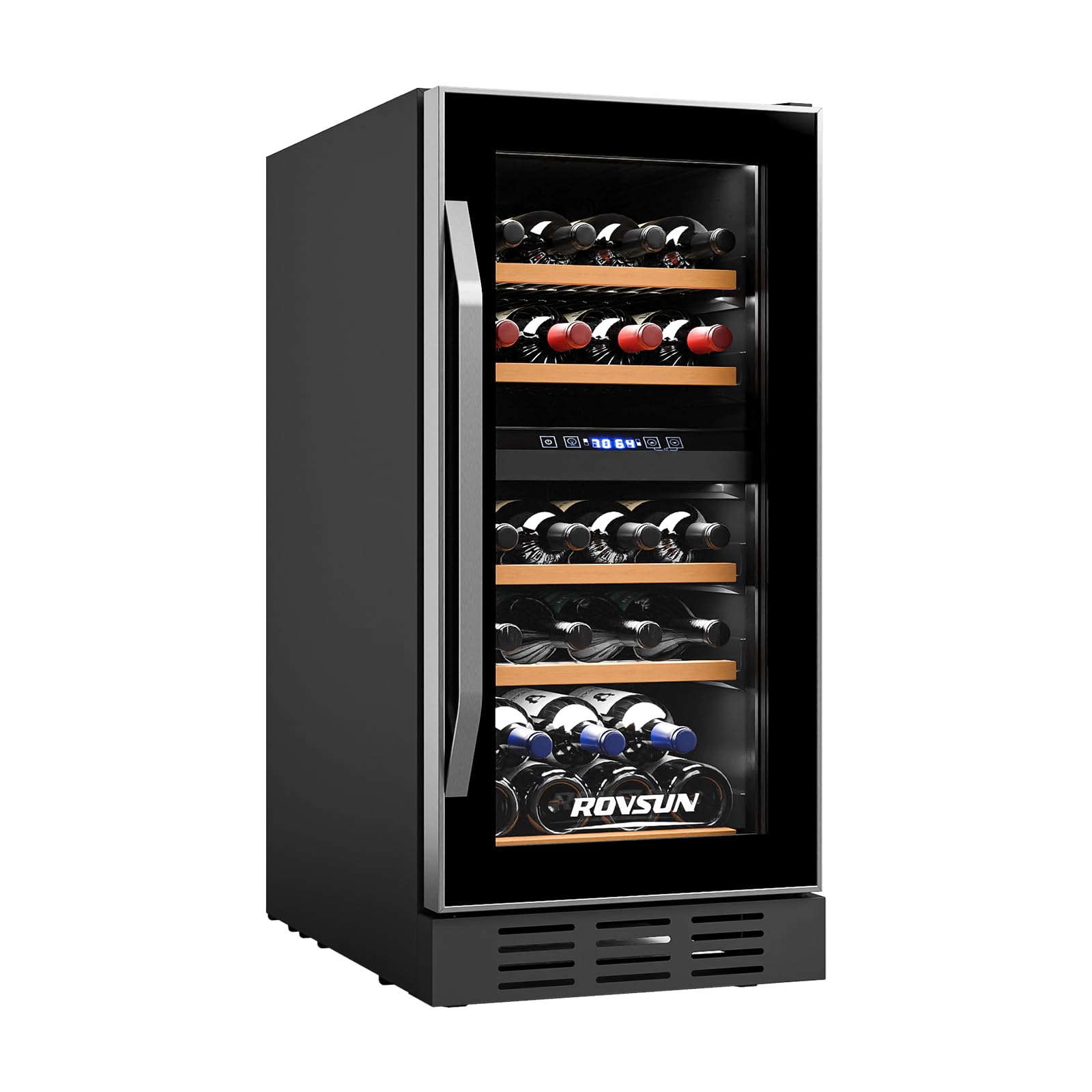 ROVSUN 26 Bottle Dual Zone Wine Cooler Fridge with Digital Temperature