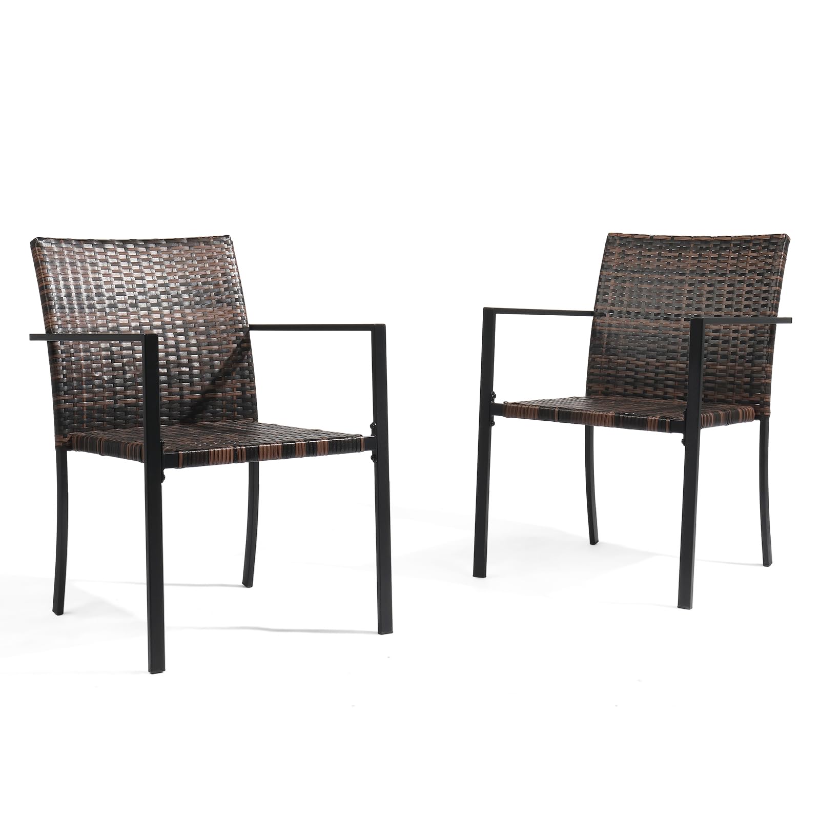 Wicker Outdoor Dining Chair Set Stackable