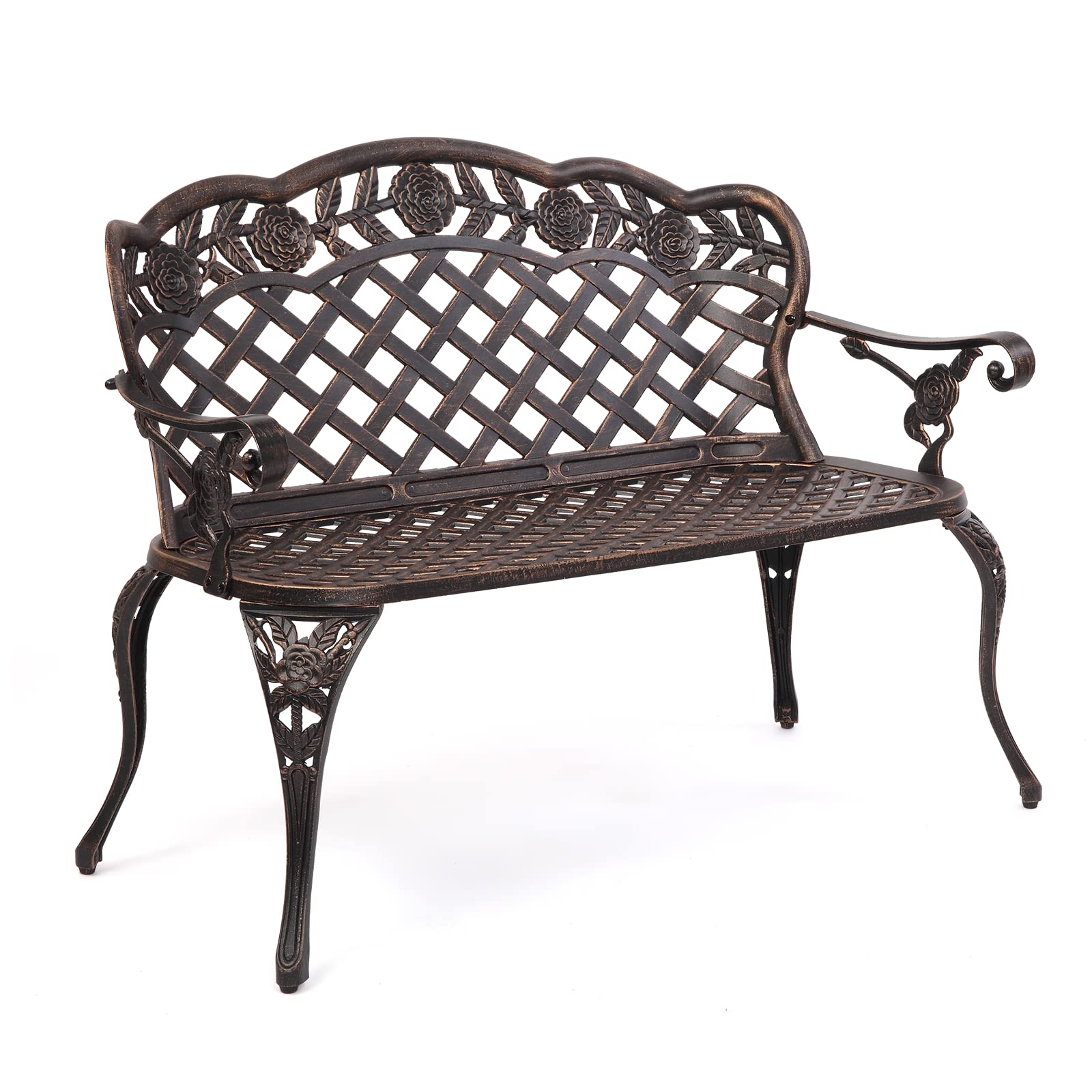 42.5 Inch Outdoor Bench Cast Aluminium Bronze