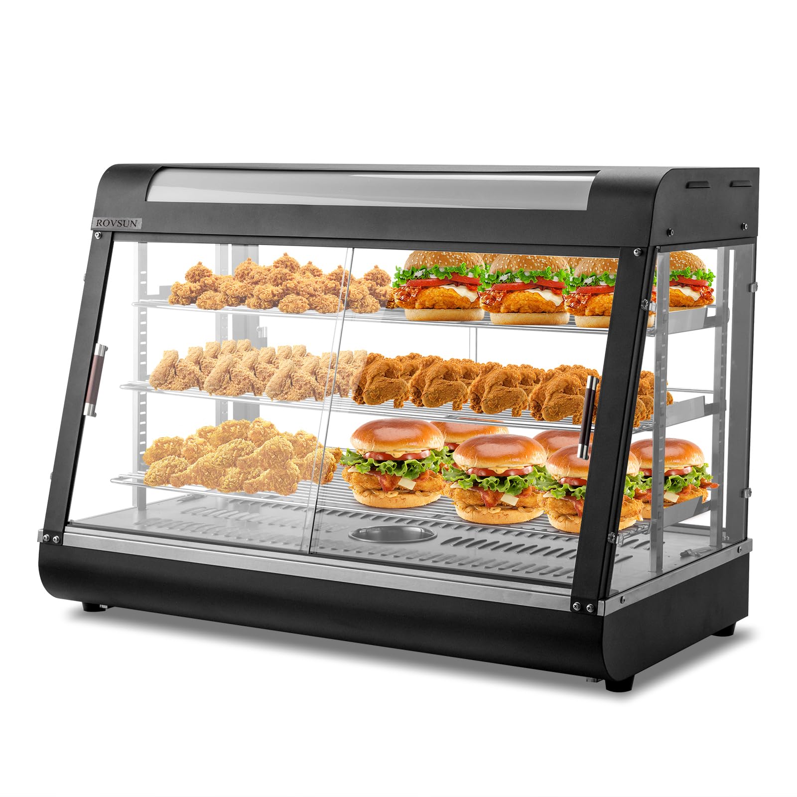 ROVSUN 3-Tier 35 Inch 1500W 110V Hot Food Warmer Display Case Countertop