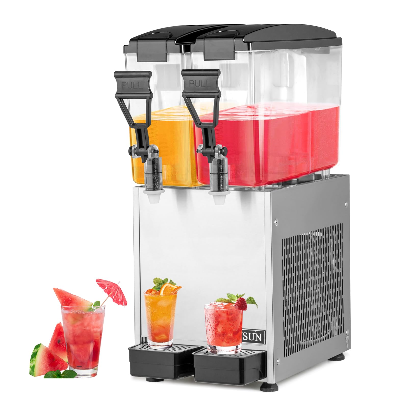 ROVSUN 5.2 Gallon 2 Tanks Refrigerated Beverage Dispenser for Juice ...