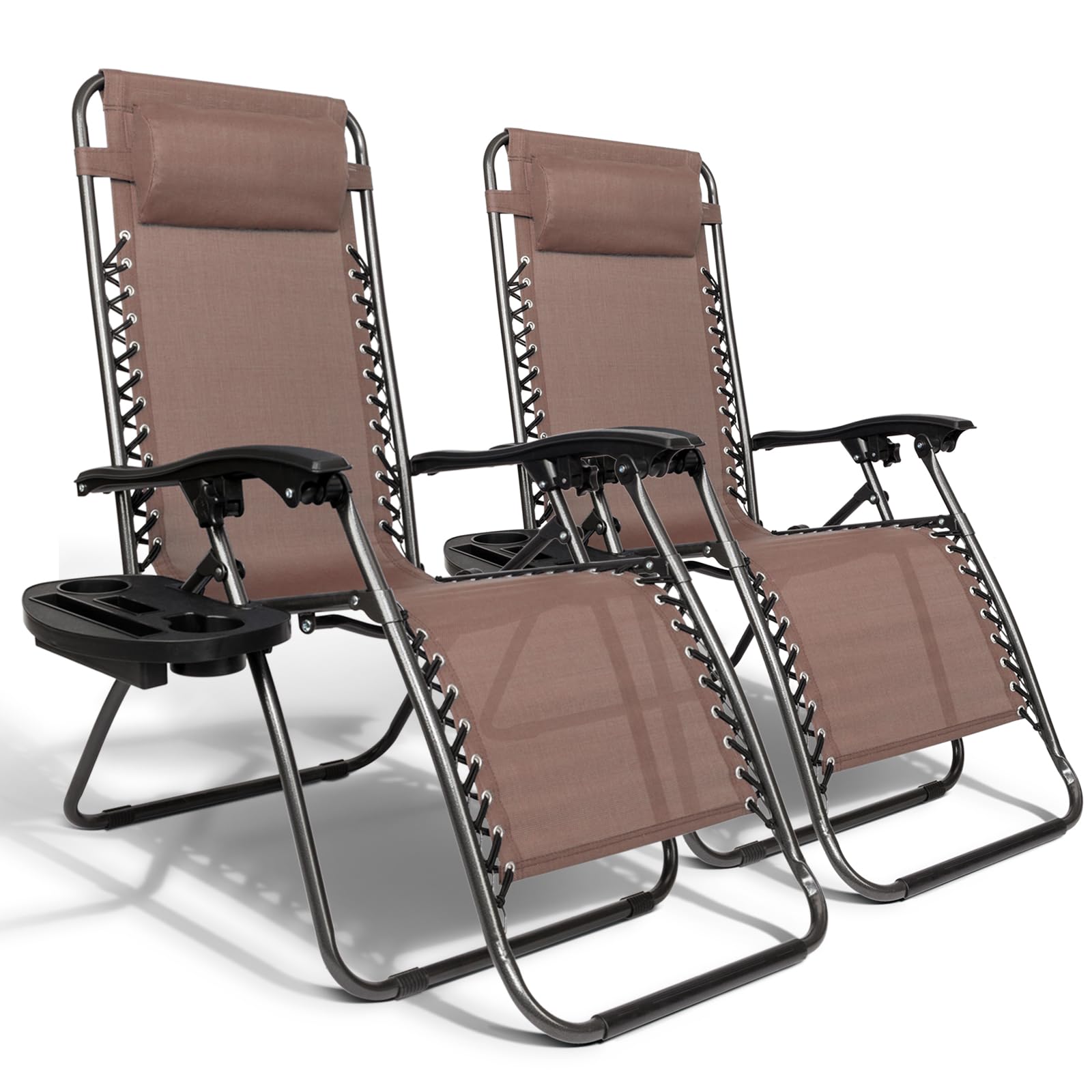 Outdoor Folding Zero Gravity Lounge Chair Brown