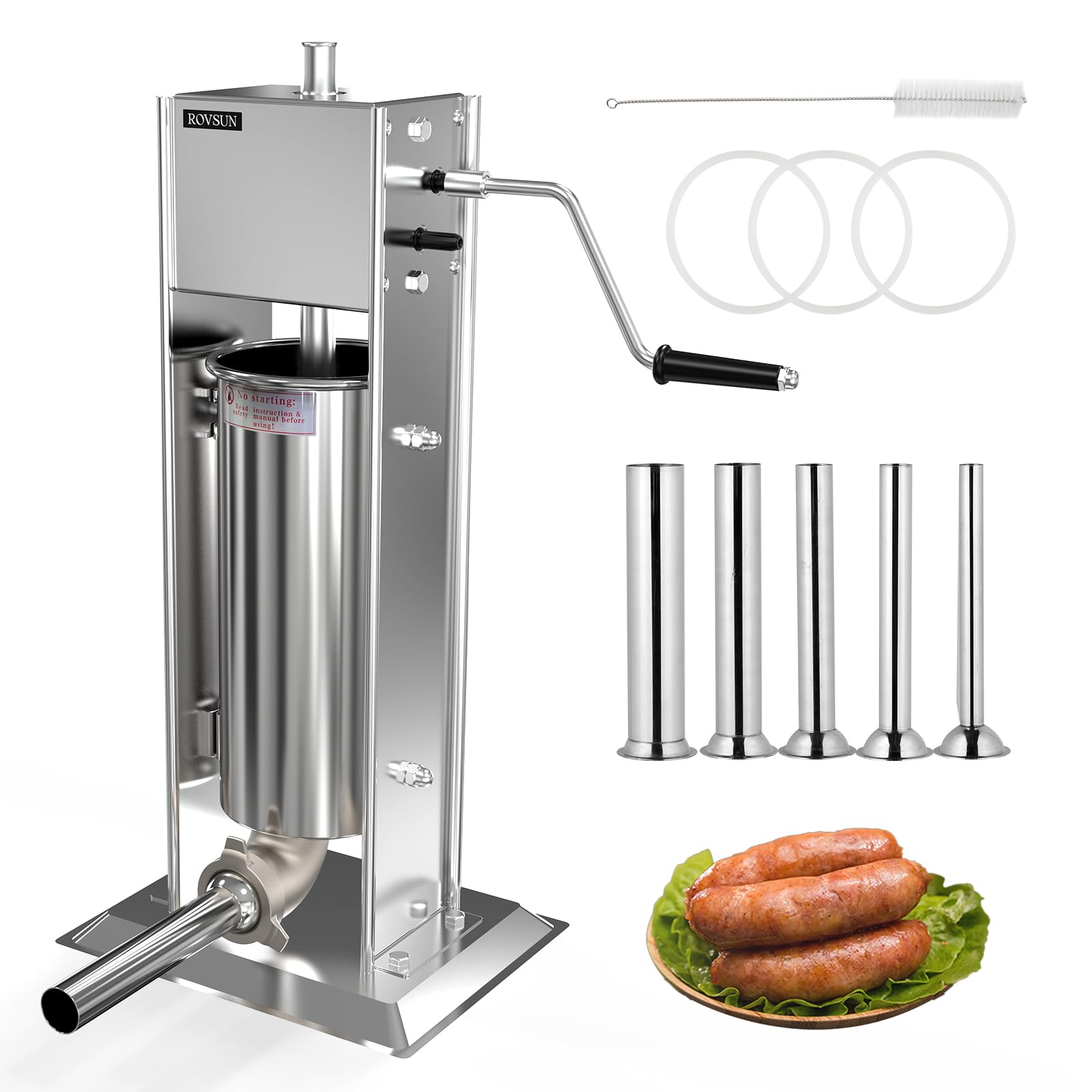 ROVSUN 11 lb. Manual Sausage Stuffer with 5 Stuffing Tubes