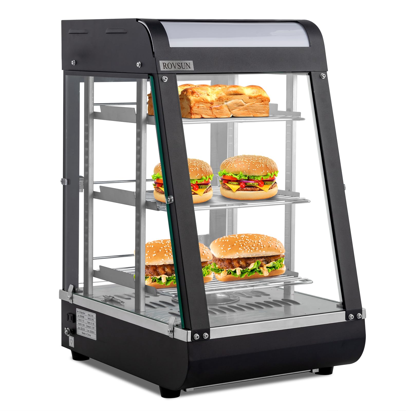 ROVSUN 3-Tier 15" 1000W 110V Hot Food Warmer Display Case Countertop