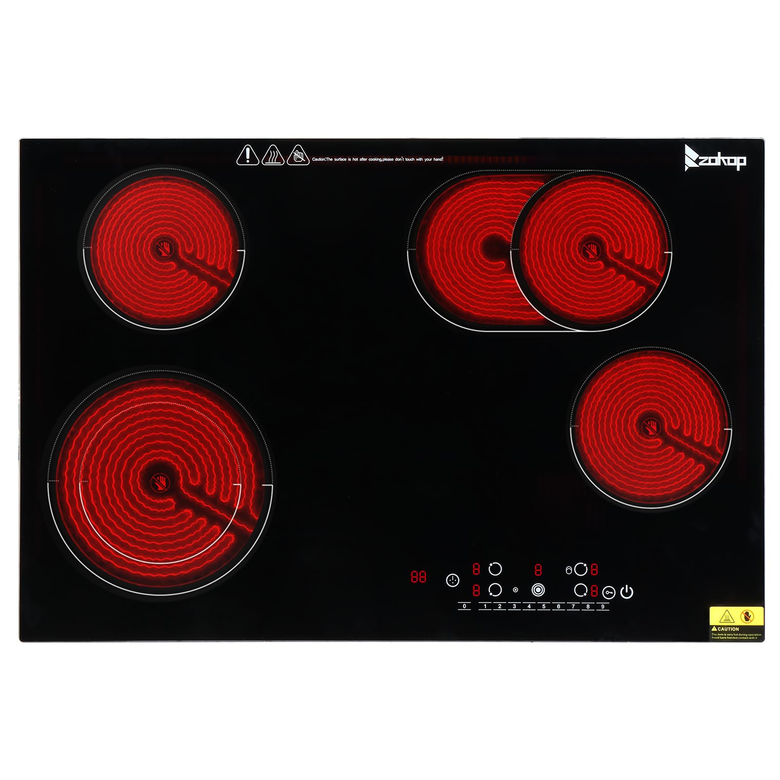 30 inch 4 Burners 7200W 220V Electric Ceramic Cooktop