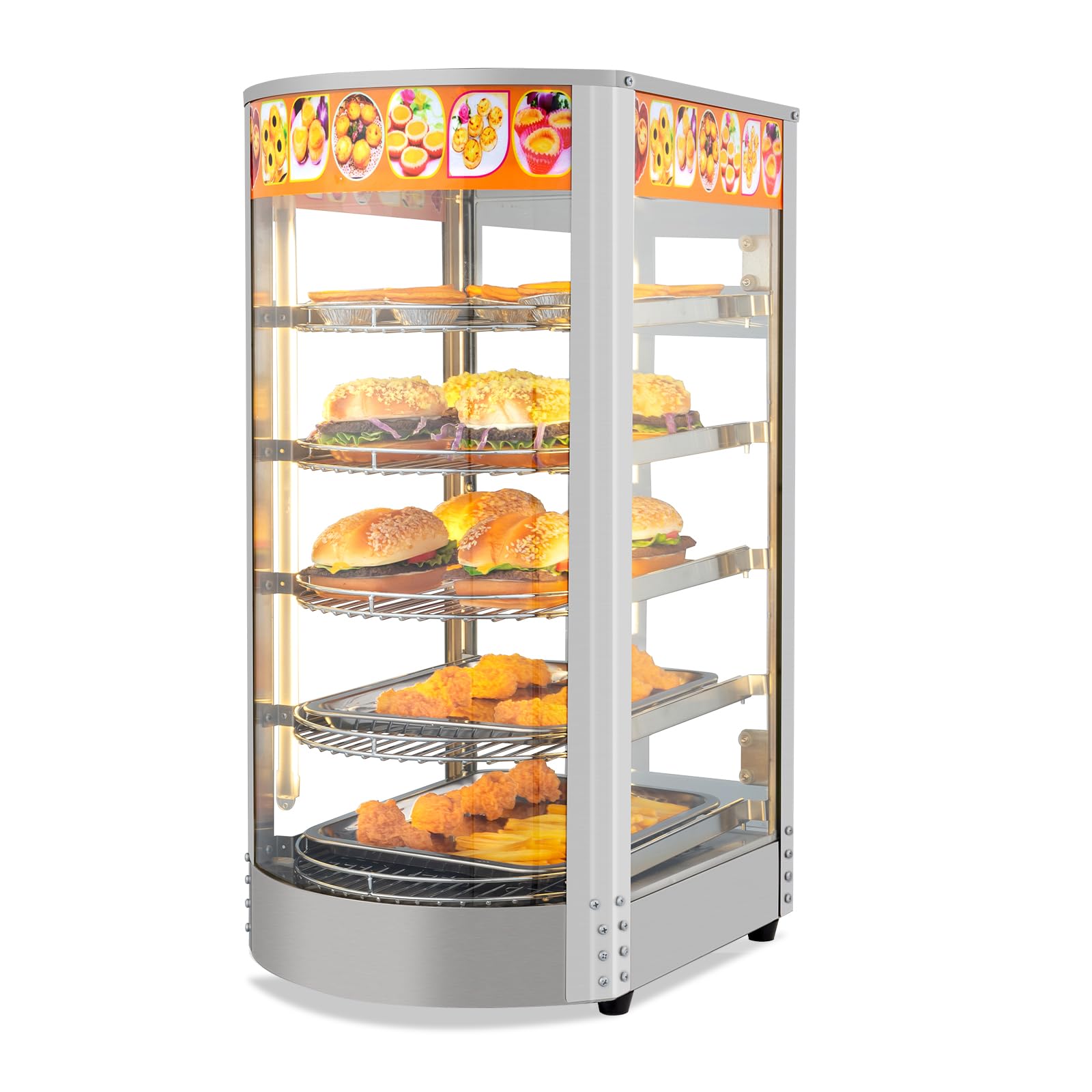 ROVSUN 5-Tier Pizza Warmer Display Countertop Commercial