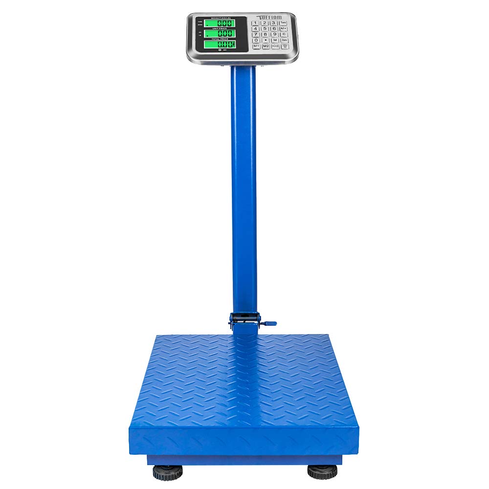 661 LBS Weight Heavy Duty Electronic Platform Scale with LCD Display Blue