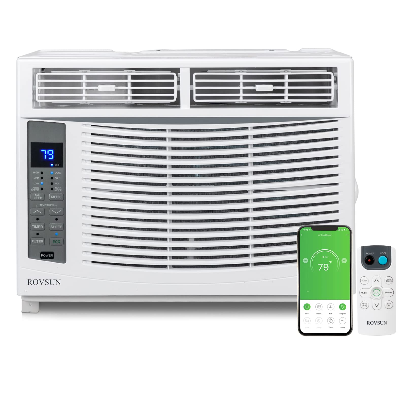 ROVSUN 6000 BTU 115V Window Air Conditioner with Wifi Remote App Control & Install Kit