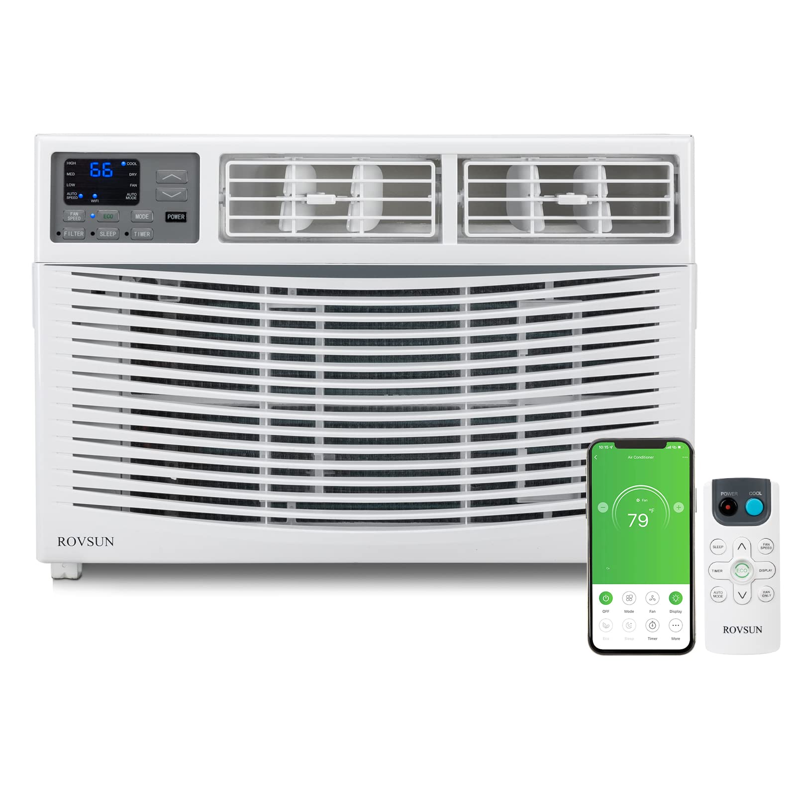 ROVSUN 8000 BTU 115V Window Air Conditioner with Wifi Remote App Control & Install Kit