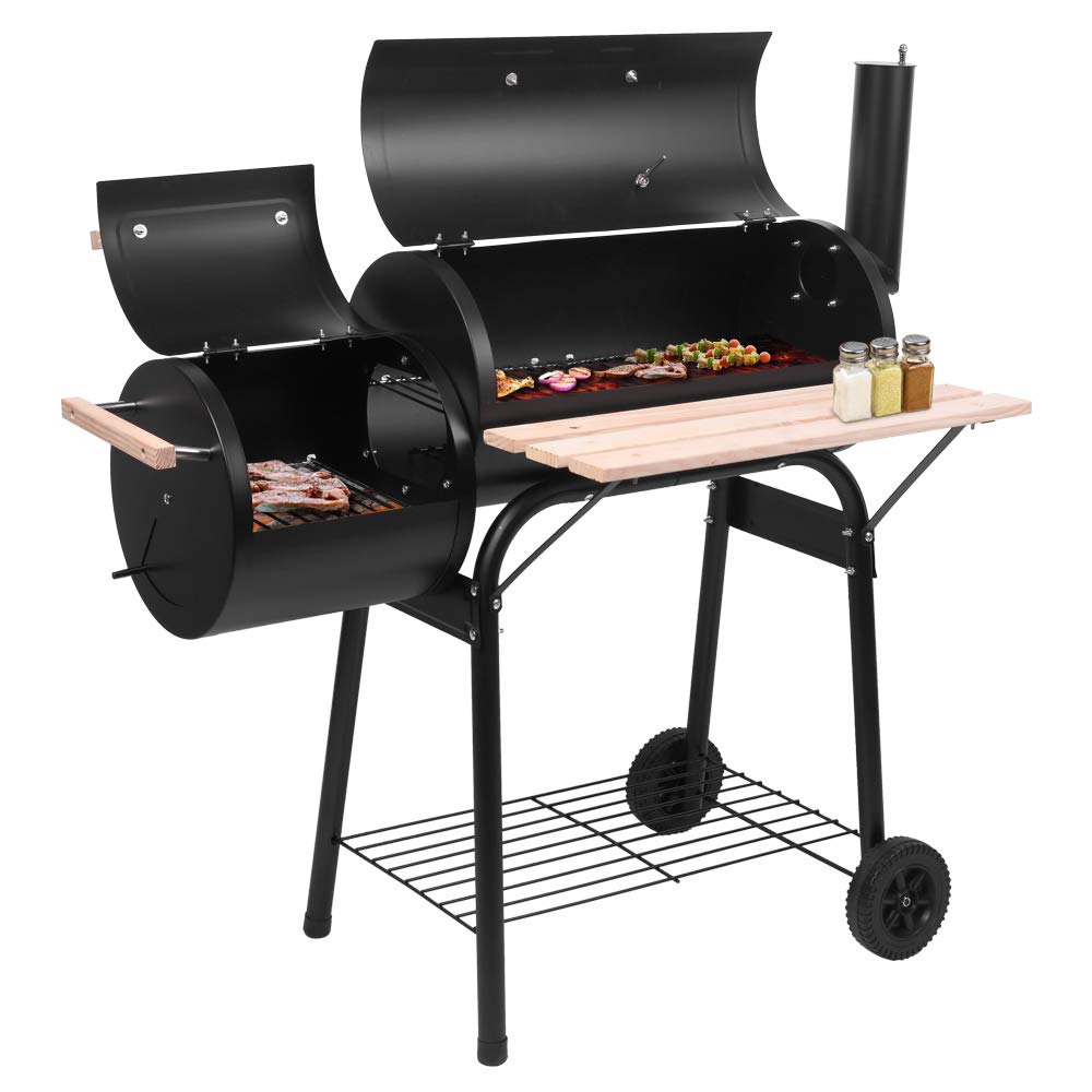 ROVSUN BBQ Charcoal Grill Outdoor Patio Barbecue Cooker with Wheels