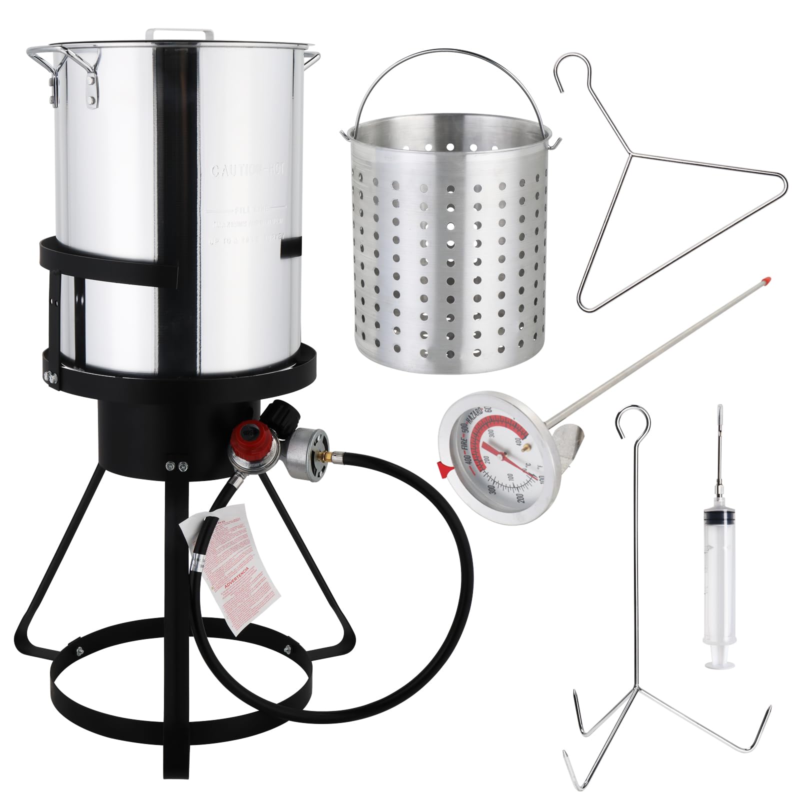 ROVSUN 30QT Turkey Fryer with 55000 BTU Propane Burner for Outdoor Cooking