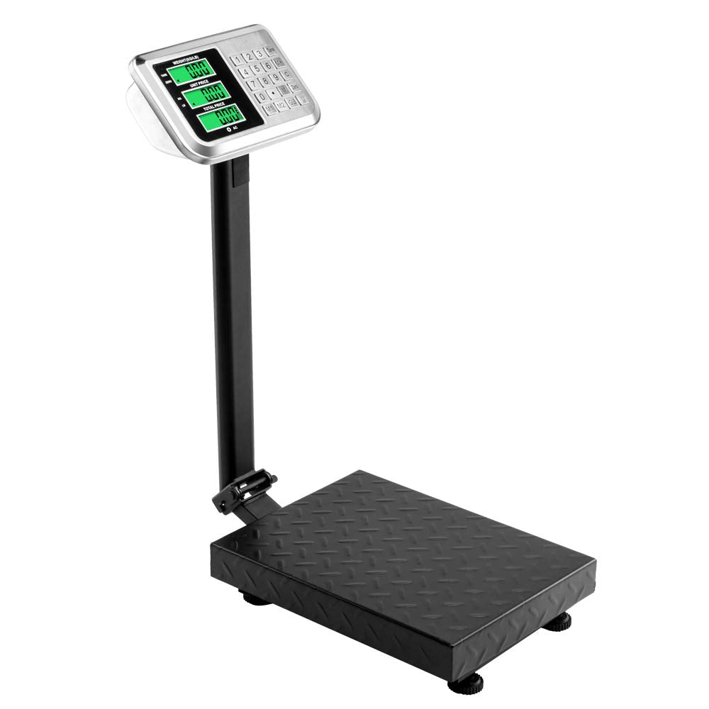 220 LBS Weight Heavy Duty Electronic Platform Scale with LCD Display Black