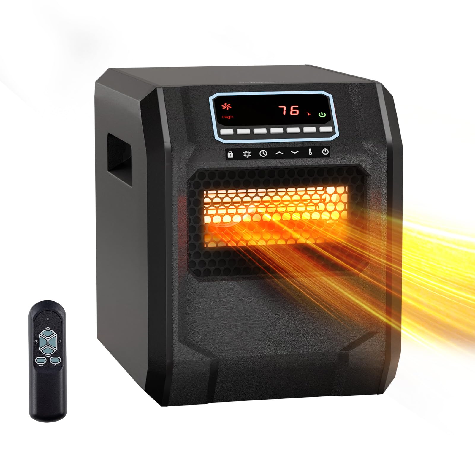 ROVSUN 750W/1500W Electric Space Heater with Remote & Timer Black