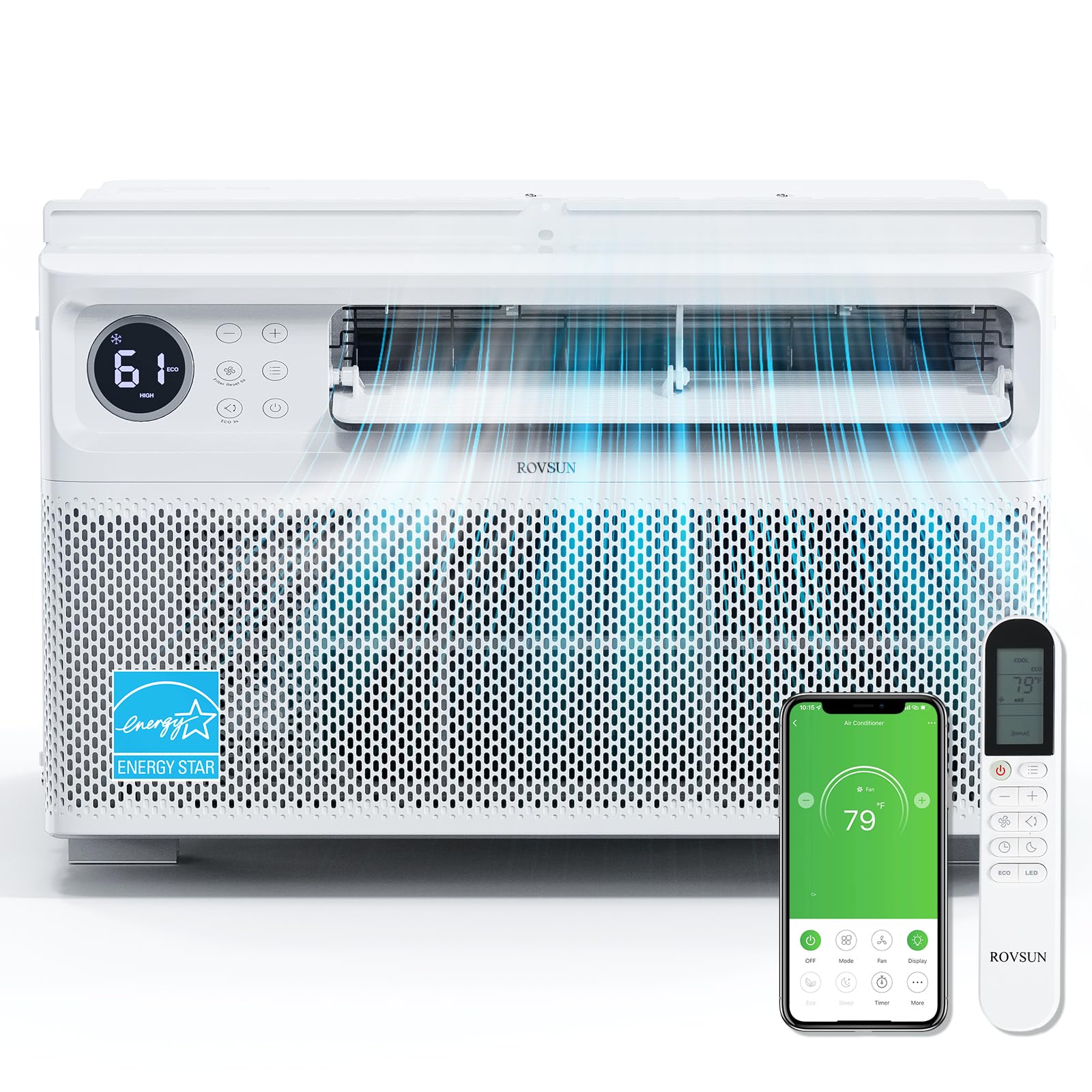 ROVSUN 8,000 BTU 115V Window Air Conditioner with Inverter & Wifi/APP & Install Kit