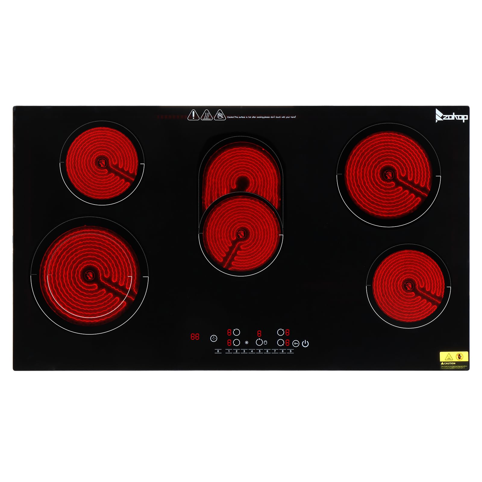 35 inch 5 Burners 8600W 220V Electric Ceramic Cooktop