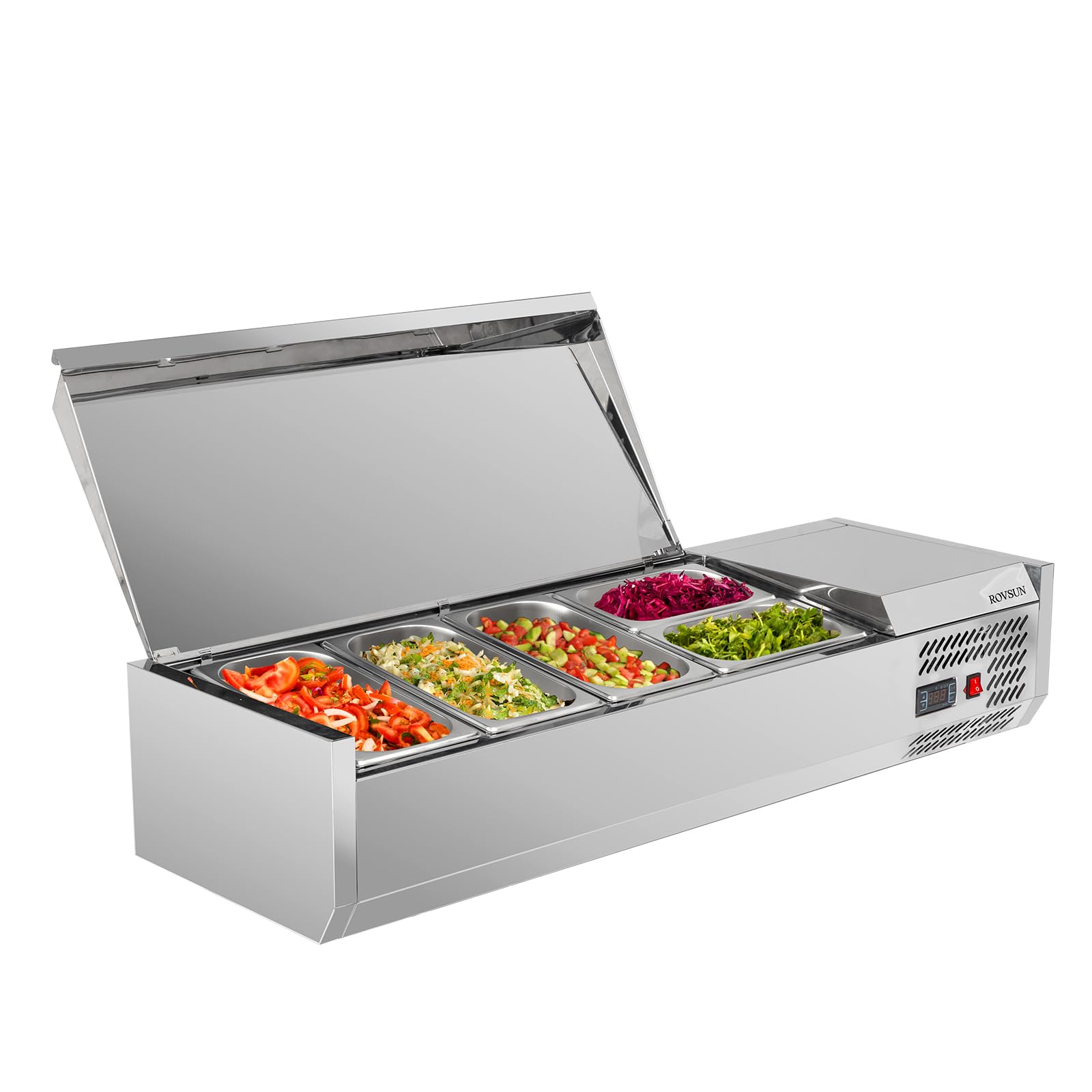 ROVSUN 47" 150W 110V Refrigerated Prep Rail Countertop