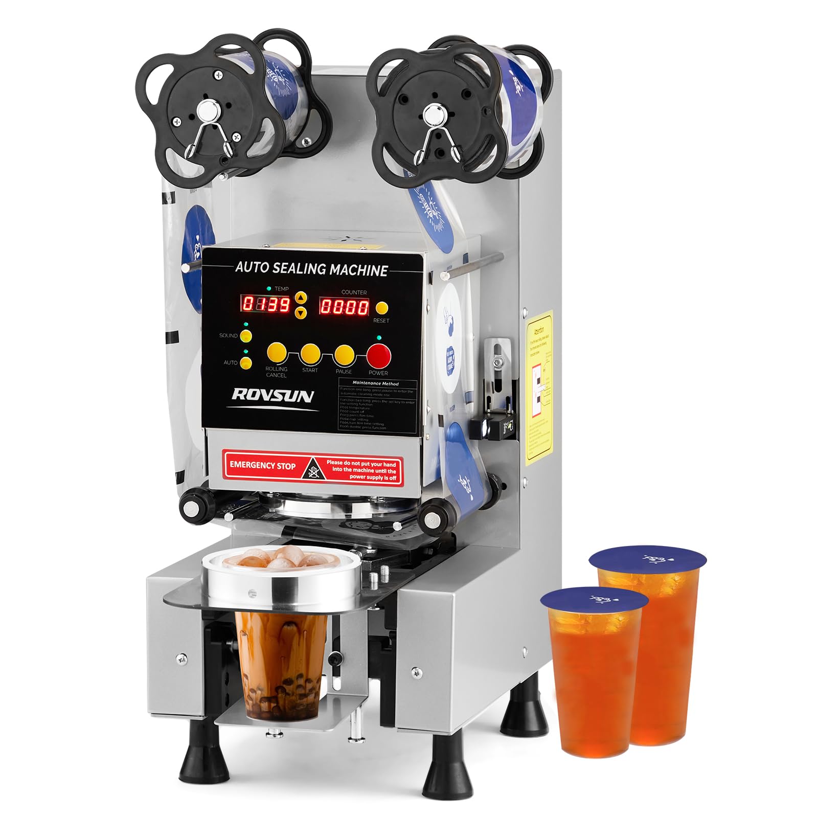 ROVSUN 350W 110V Automatic Cup Sealing Machine Silver