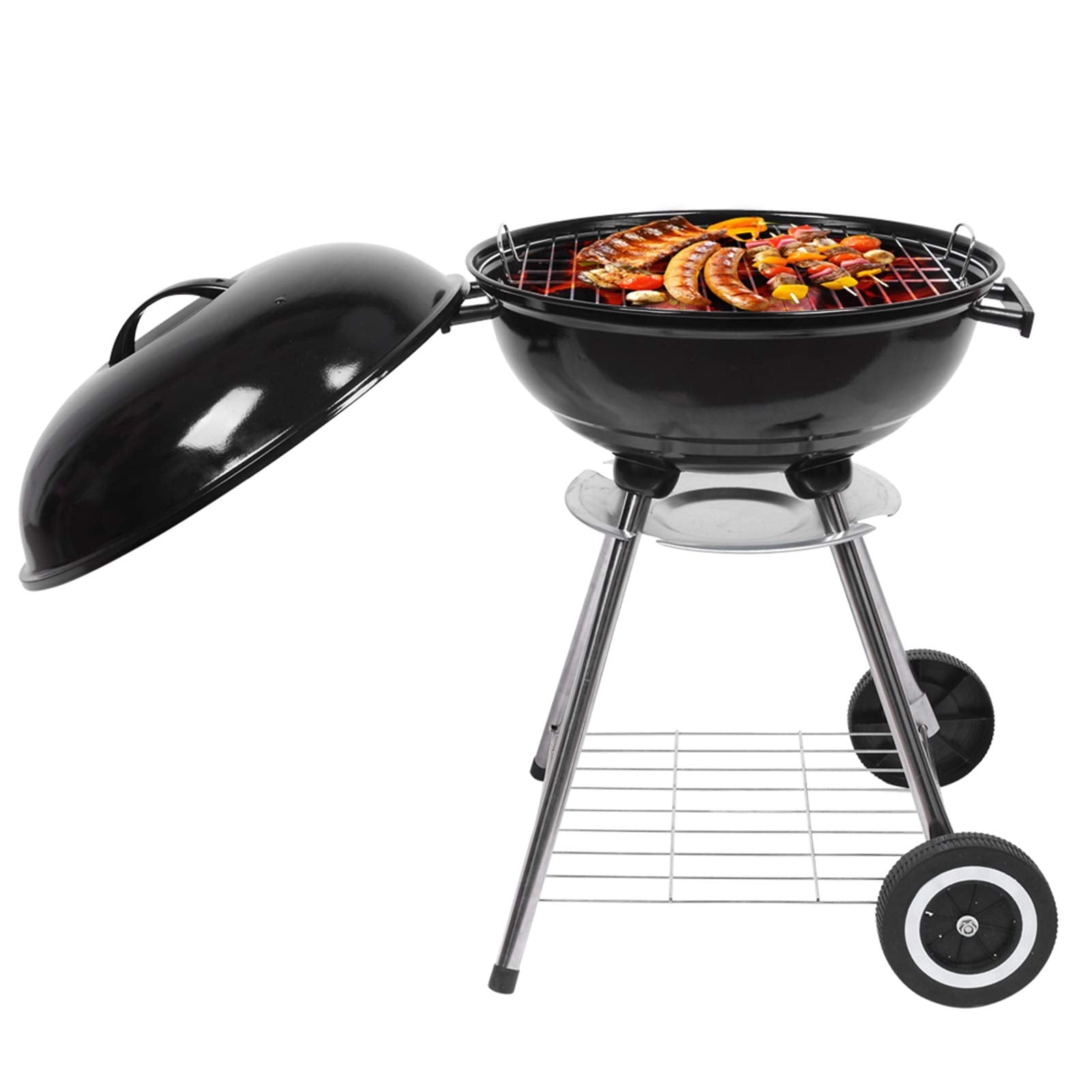 ROVSUN 18" Charcoal Grill with Wheels and Storage Holder