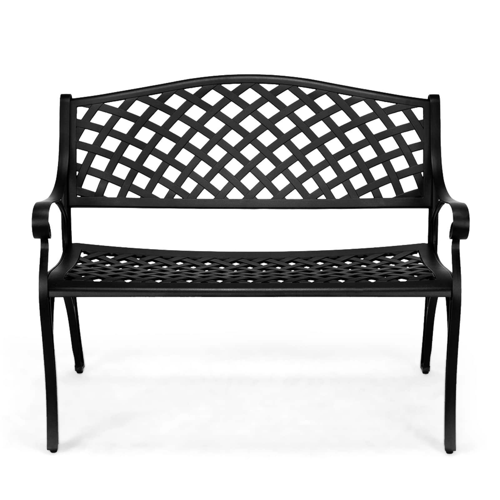 40.5 Inch Outdoor Bench Cast Aluminium Black