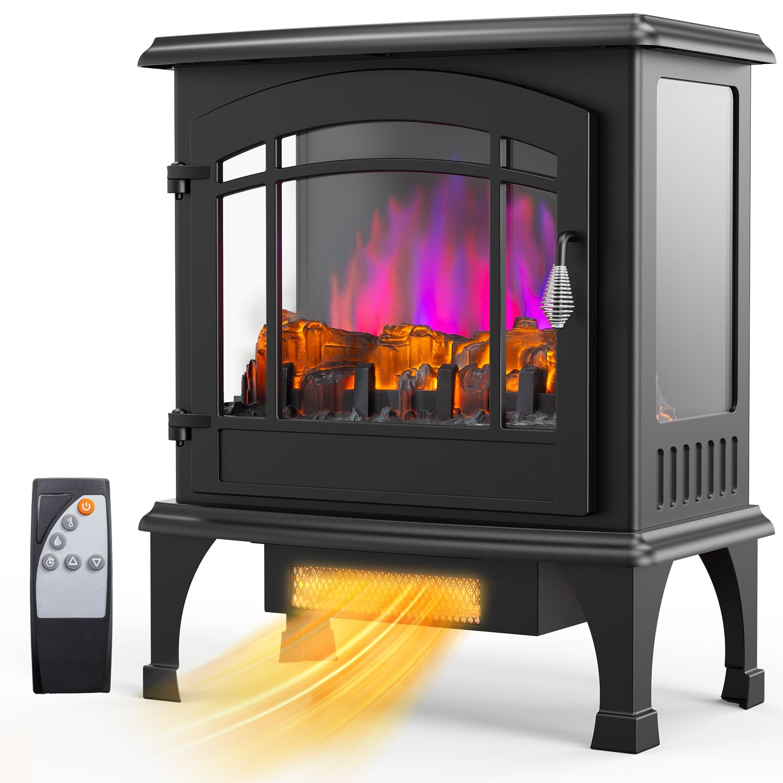 ROVSUN 23" W x 20"H 1400W 120V Electric Fireplace Stove with Remote