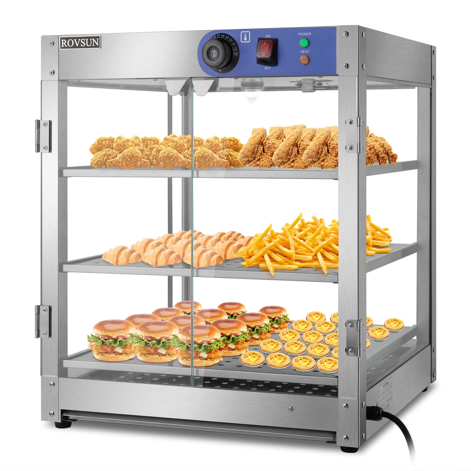 ROVSUN 3-Tier 20 Inch 800W 110V Hot Food Warmer Display Case Countertop