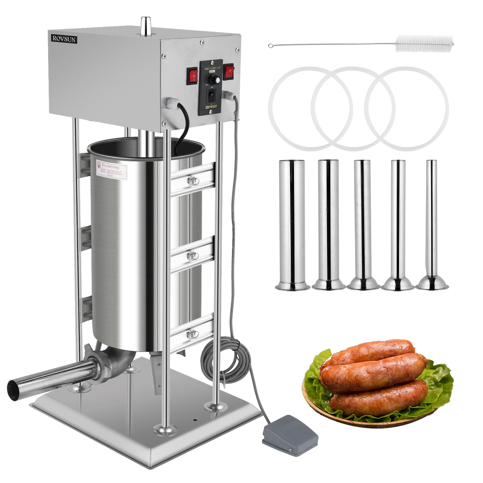 ROVSUN 55 lb. Electric Sausage Stuffer Maker with 5 Stuffing Tubes