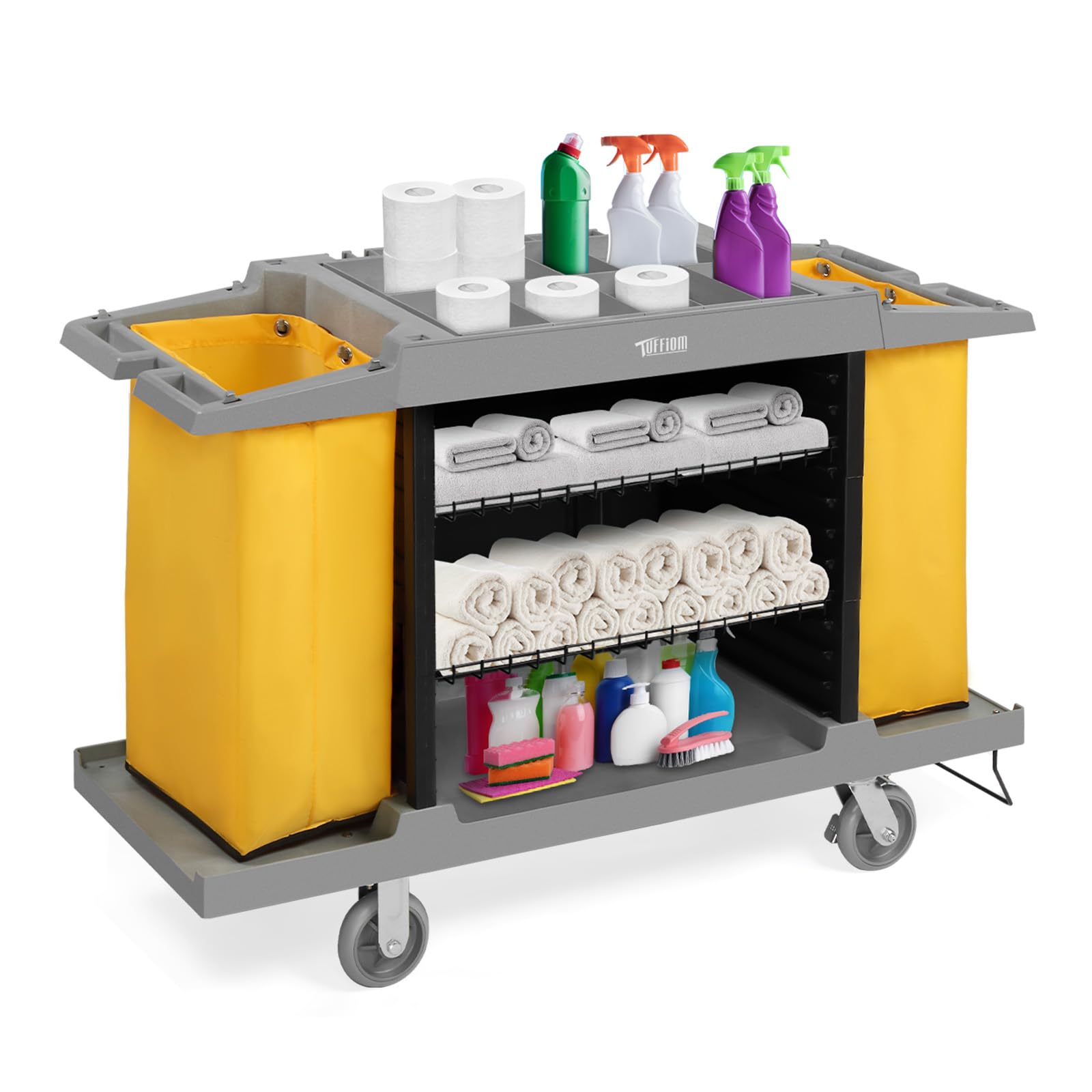 Multifunctional Small Industrial Hotel Service Janitorial Cart