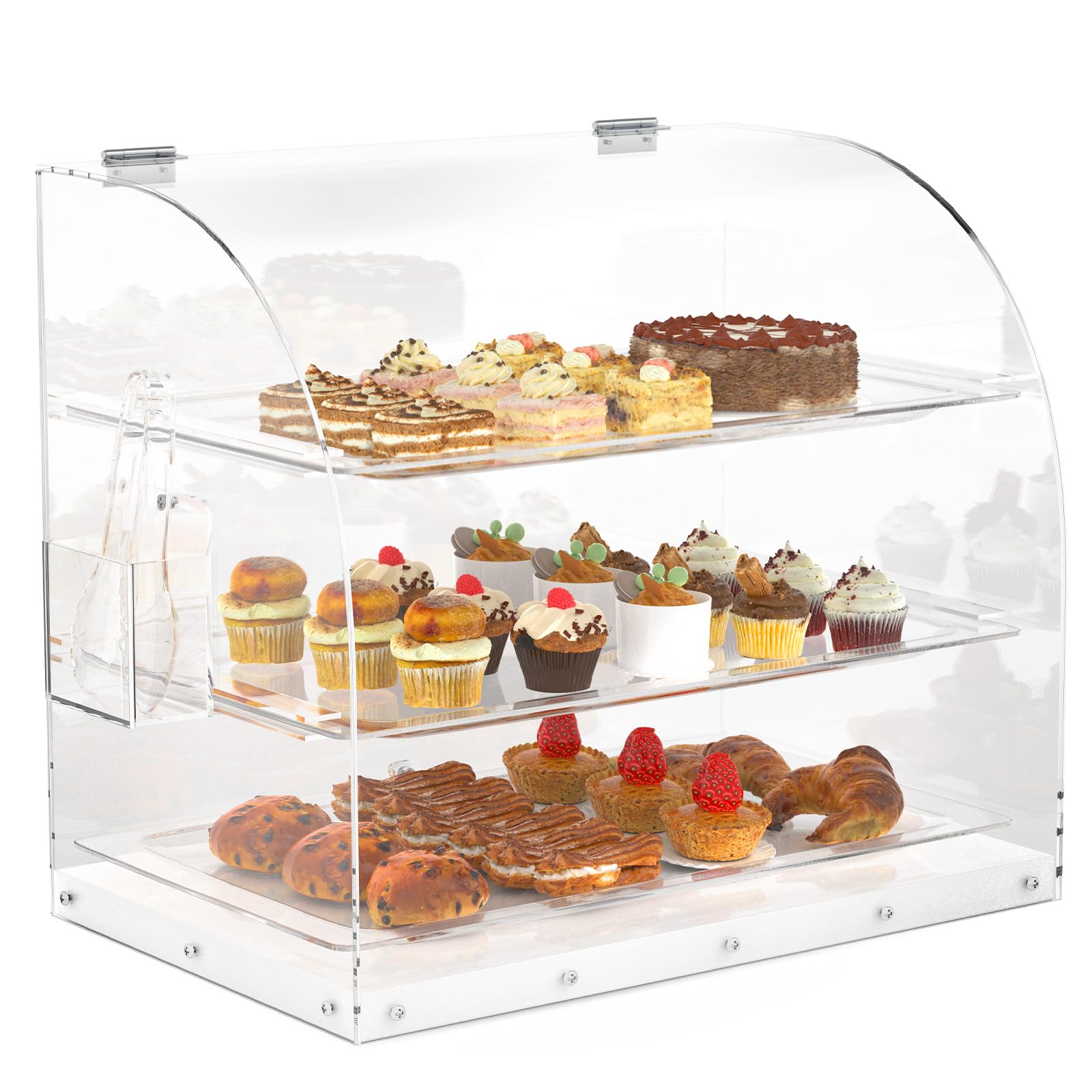 ROVSUN 3 Tray 22 Inch Bakery Pastry Display Case Countertop