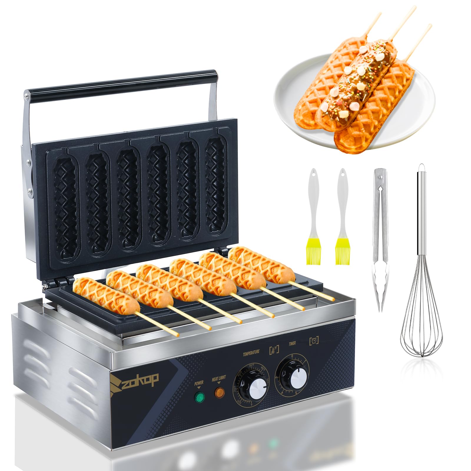 6 Grids 1550W 110V Electric Non-Stick Corn Dog Waffle Maker