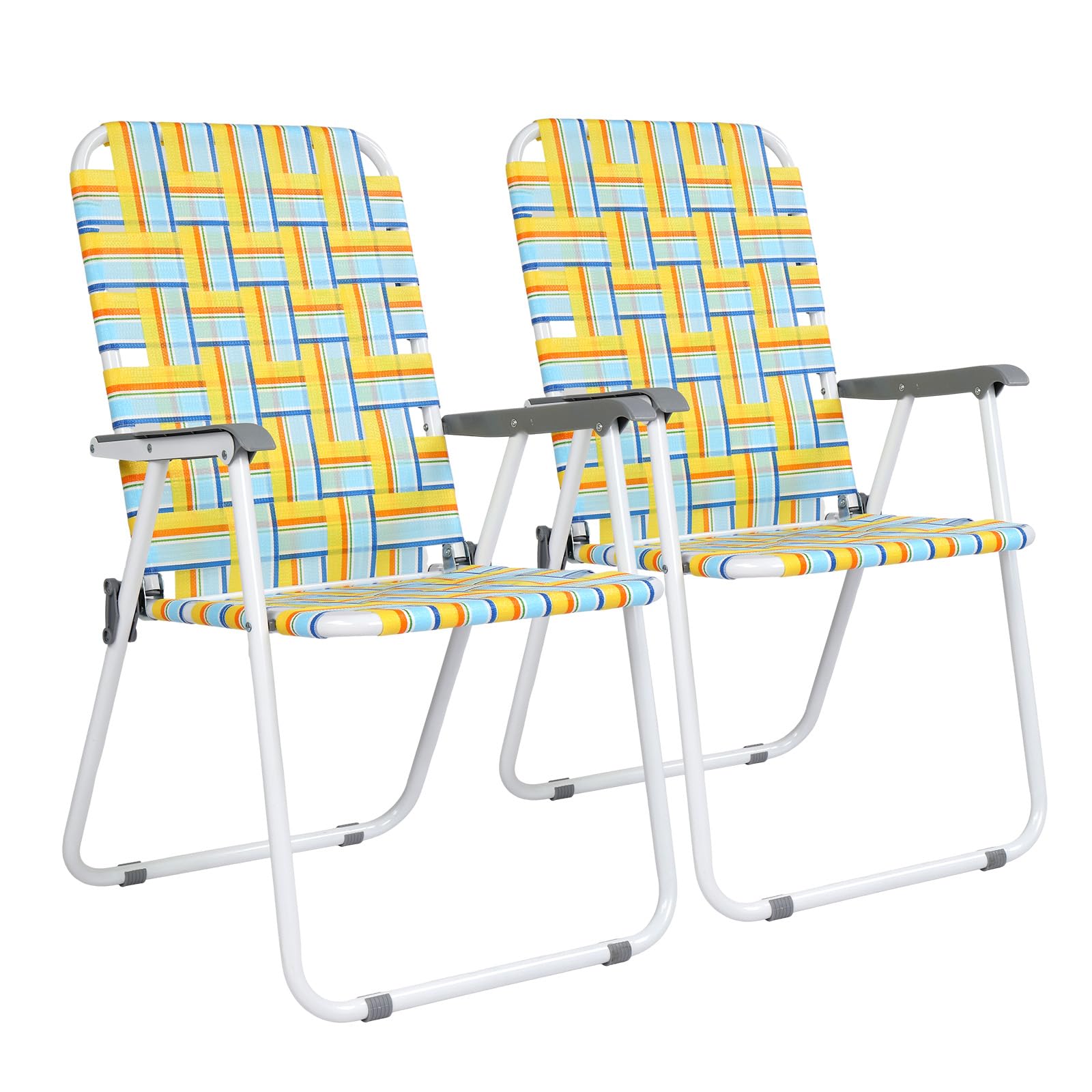 Portable Outdoor Folding Camping Beach Chair Set Yellow